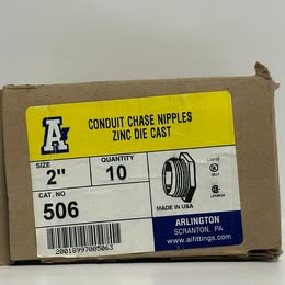 10 PK Arlington (506) 2" Chase Nipples Zinc Die Cast Coupling to Connect Conduit