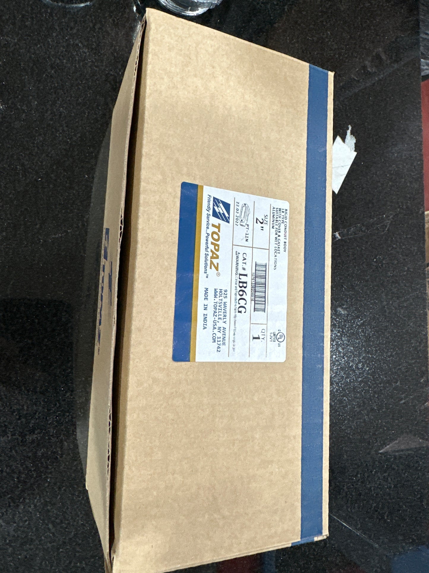 Topaz LB6CG 2" Aluminum Rigid"LB" Conduit Body