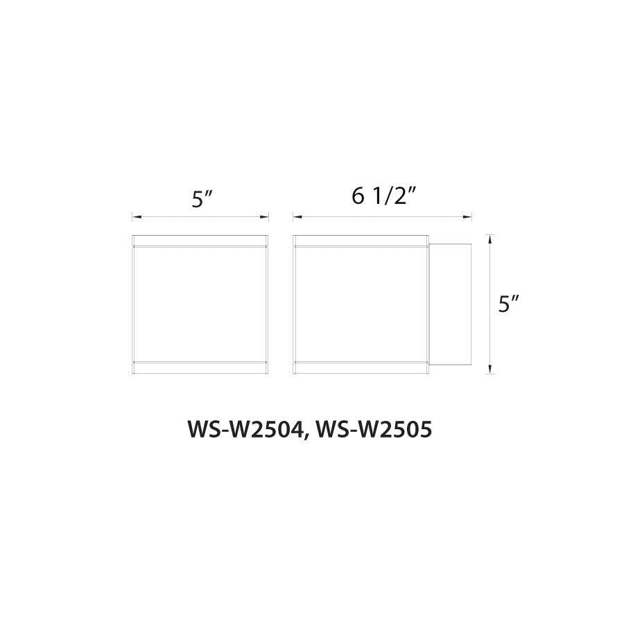 WAC Lighting WS-W2504-AL Brushed Aluminum Rubix 5”W LED Wall Sconce