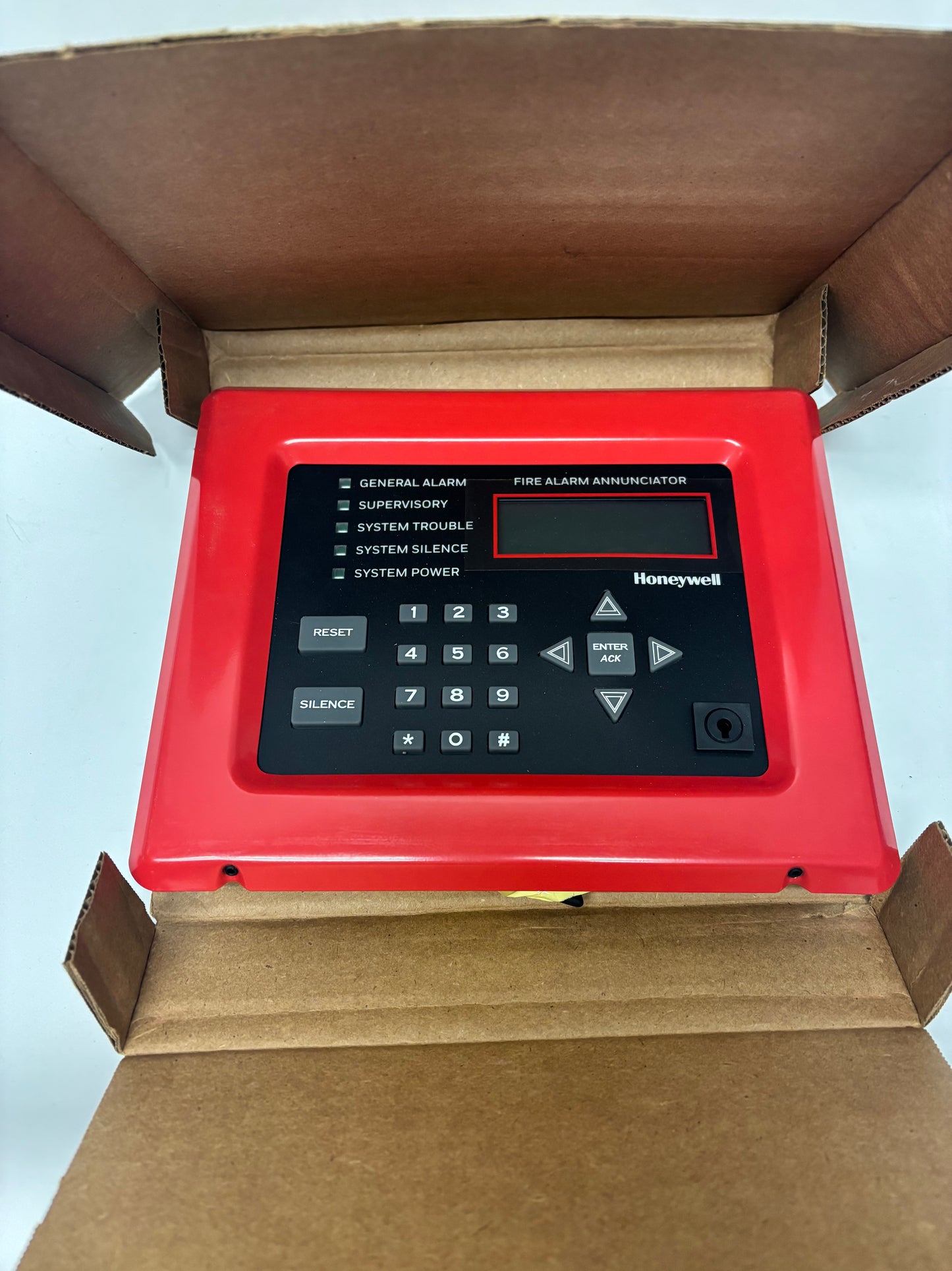 Silent Knight 005860R LCD Remote Annunciator, 80 Char Display, Red Bezel