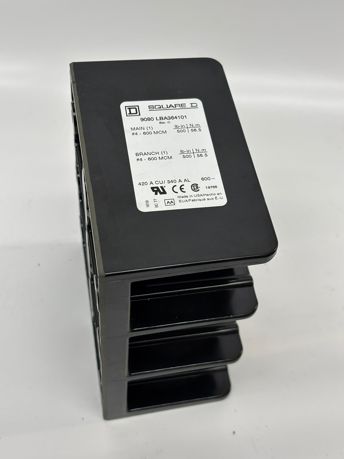 Square (LBA364101) Power Distribution Block 600V 420A