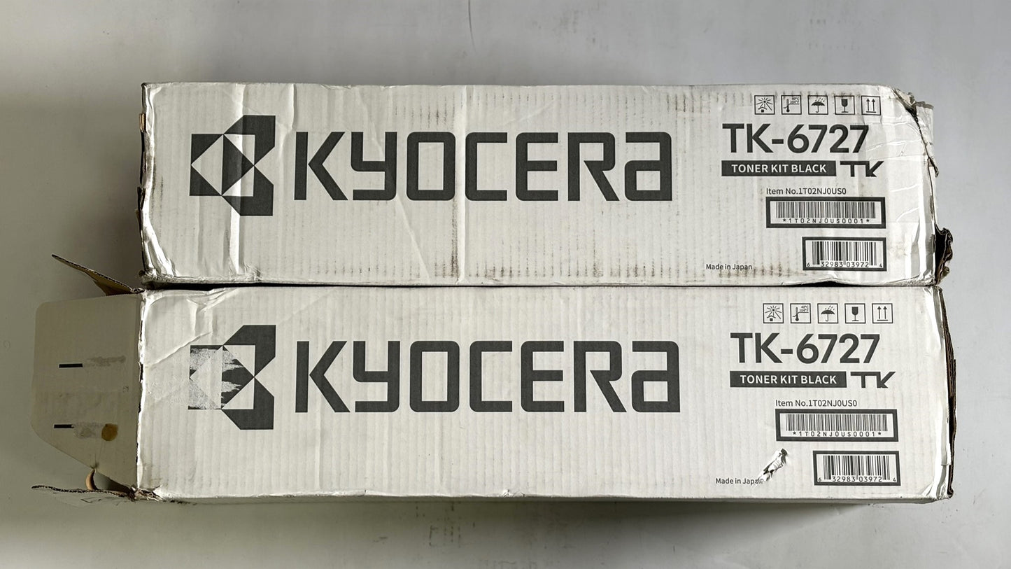2 OEM Kyocera Copystar CS7002i, CS7003i,CS8002i,9003i Black Toners TK-6727 (1 Open)