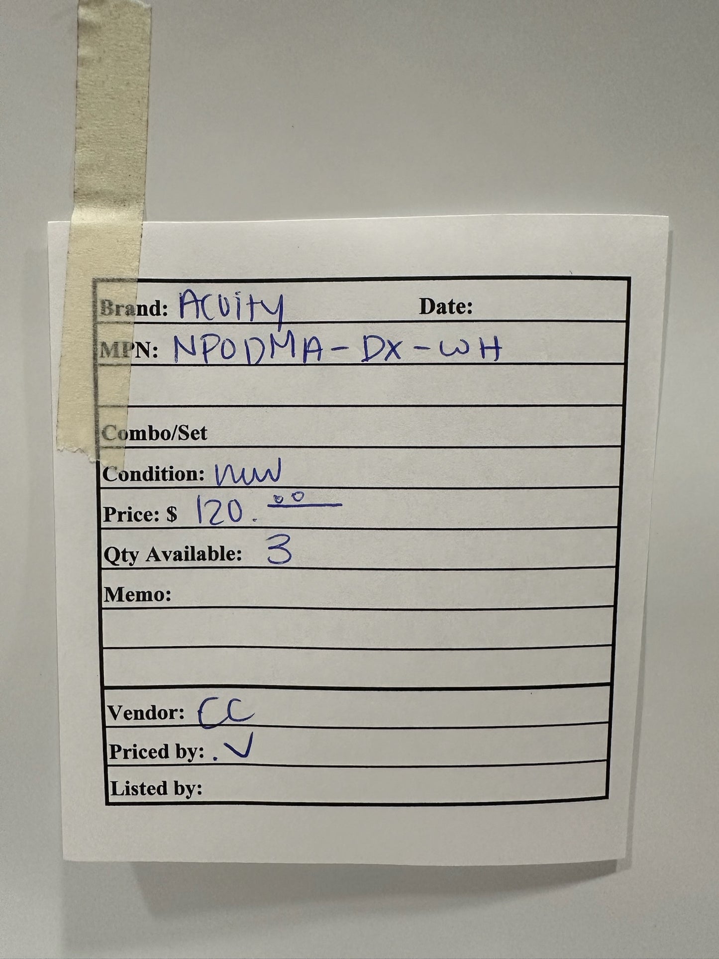 Acuity NPODMA-DX-WH Dimming Switch 2592TS Low Voltage