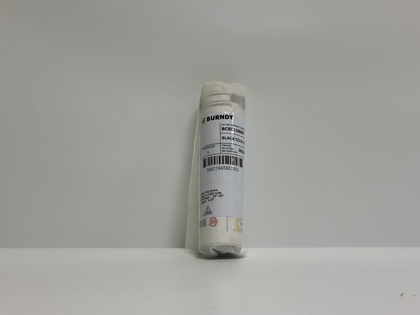 7 PK Burndy (BCSC110600) Moisture Resistant, Black Cold Shrink Sleeve