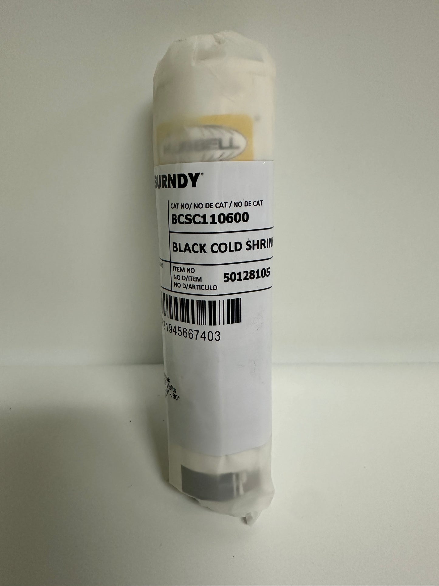 4 PK Burndy (BCSC200900), Black Cold Shrink Sleeve, 9" Length