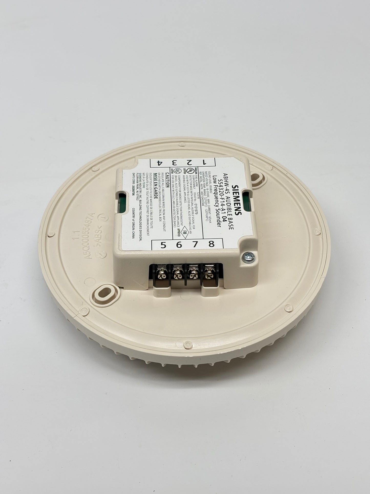 Siemens (ABHW-45) Intelligent Audible Base, Fire Alarm Notification Device