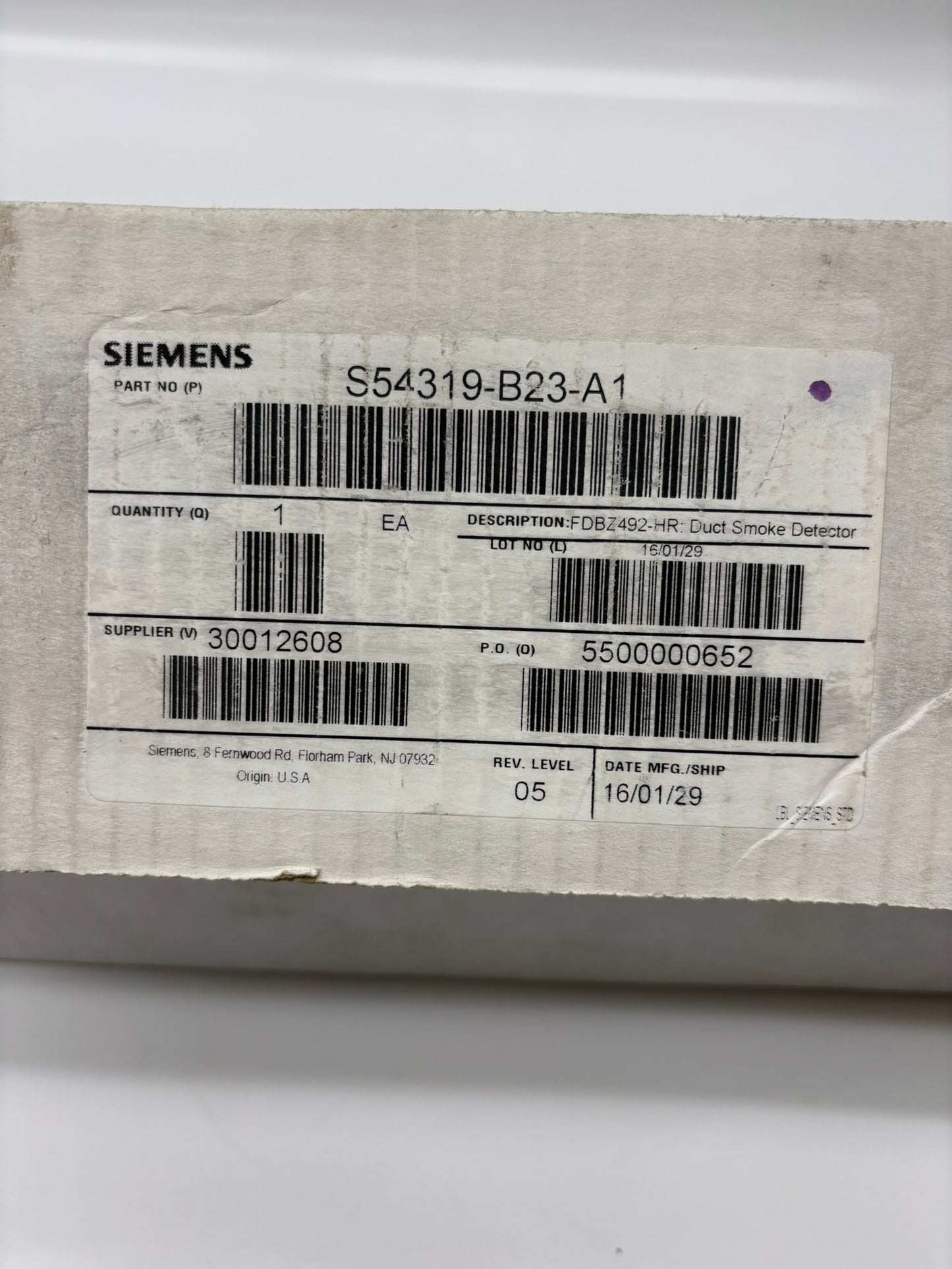 Siemens (FDBZ492) System Sensor Duct Smoke Detector