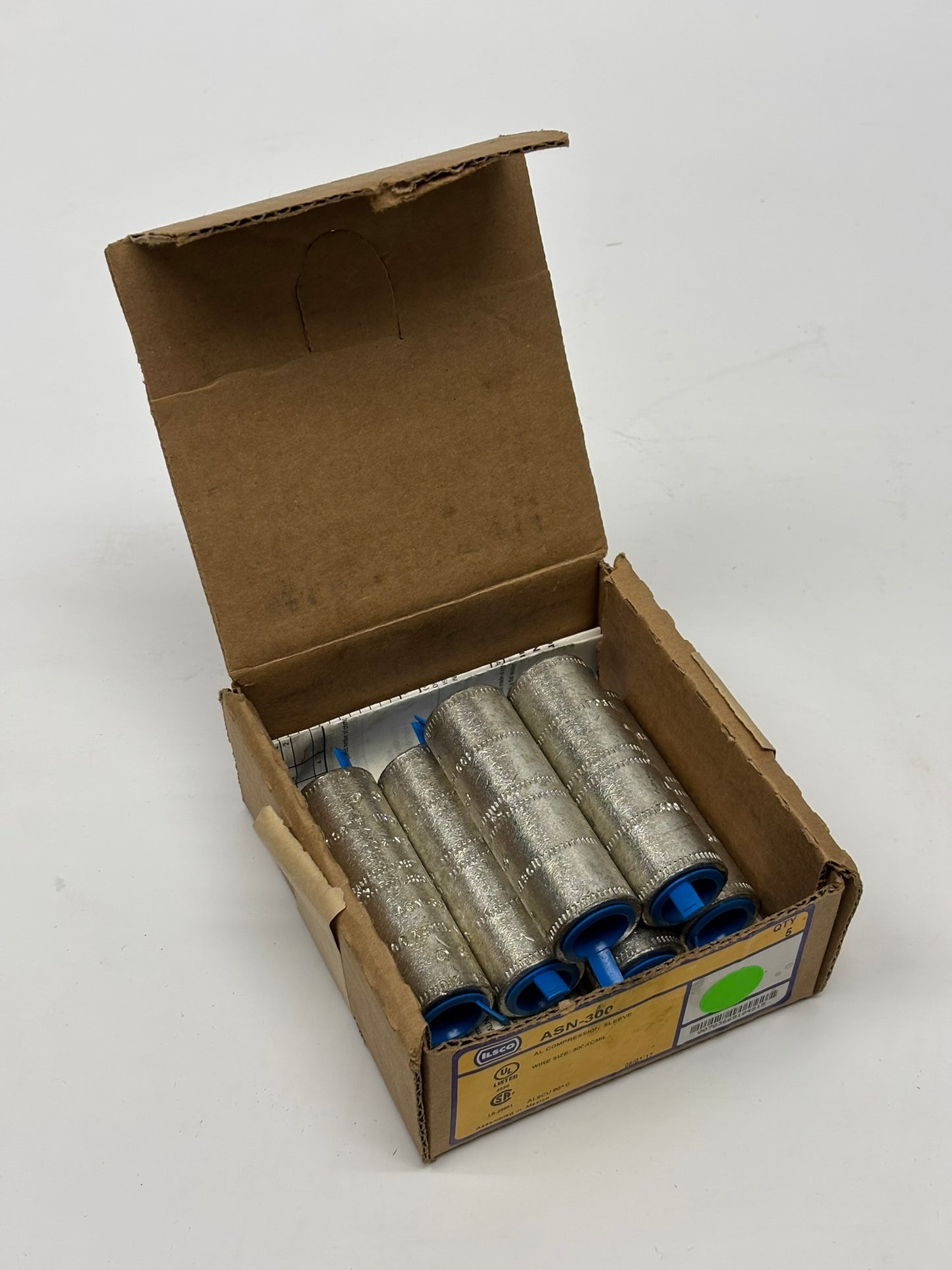 6 Pack Ilsco (ASN-300) Surecrimp Aluminum Compression Sleeve, Conductor Size 300