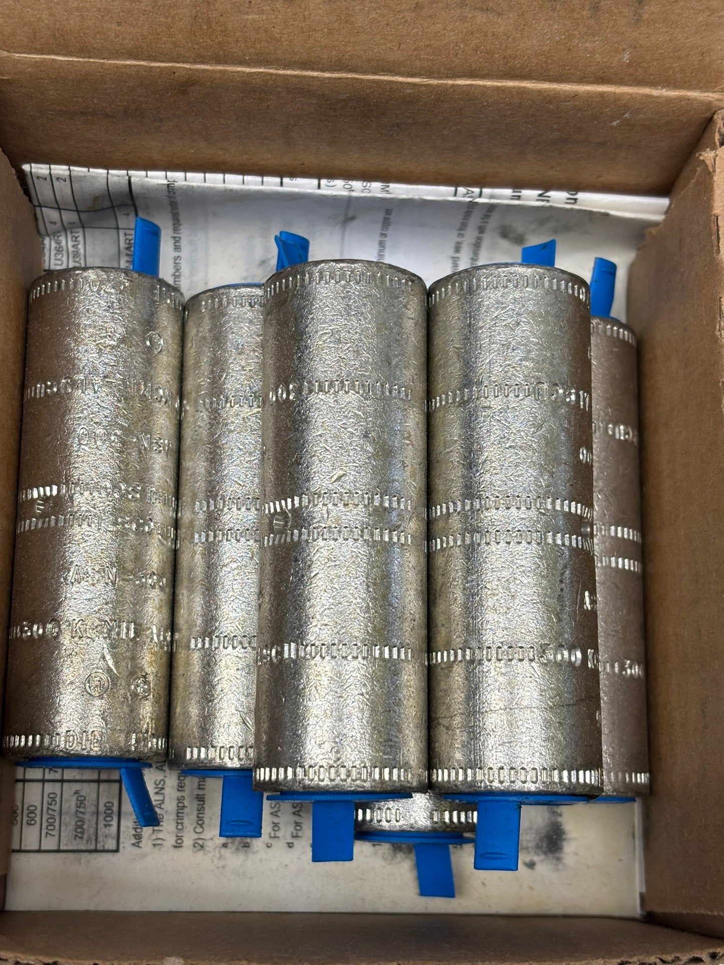 6 Pack Ilsco (ASN-300) Surecrimp Aluminum Compression Sleeve, Conductor Size 300