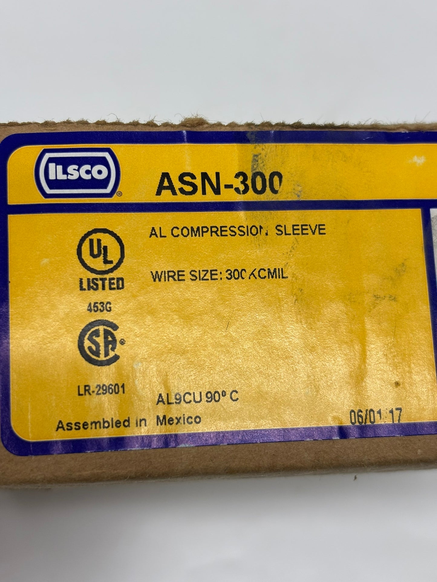 6 Pack Ilsco (ASN-300) Surecrimp Aluminum Compression Sleeve, Conductor Size 300