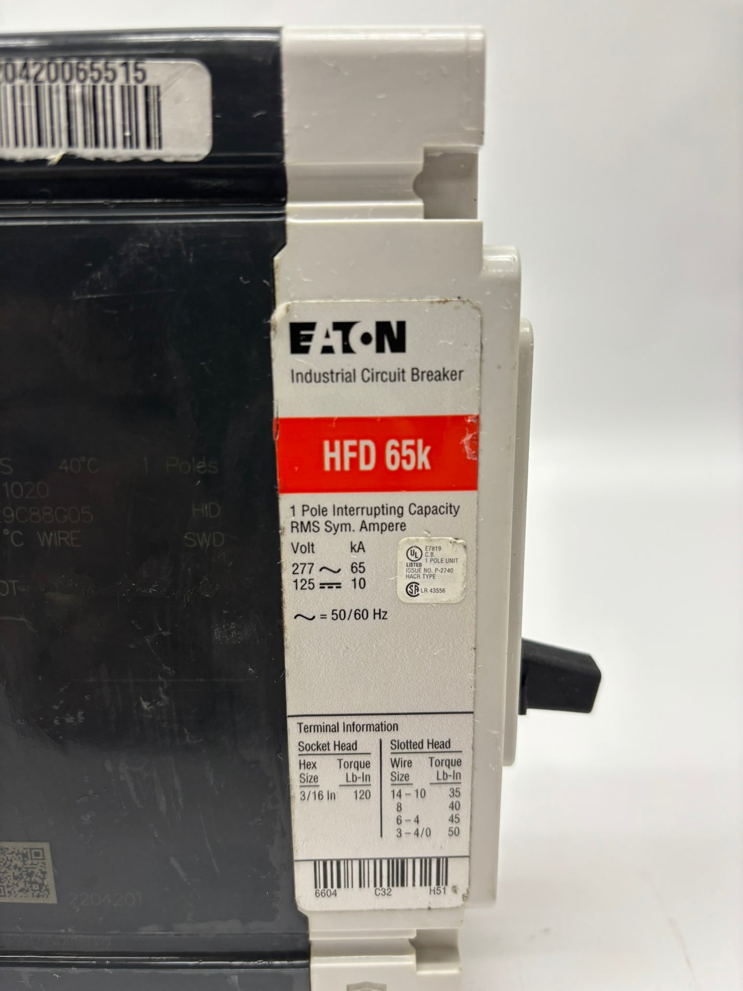 HFD1020 - Eaton Molded Case Circuit Breaker (Lot of 2)
