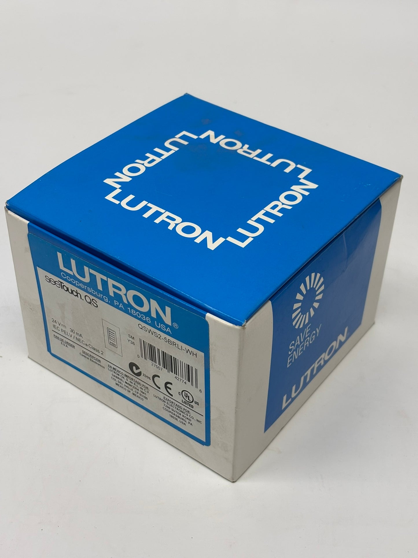 Lutron (QSWS2-5BRLI-WH) 5-Button Wireless Keypad, White