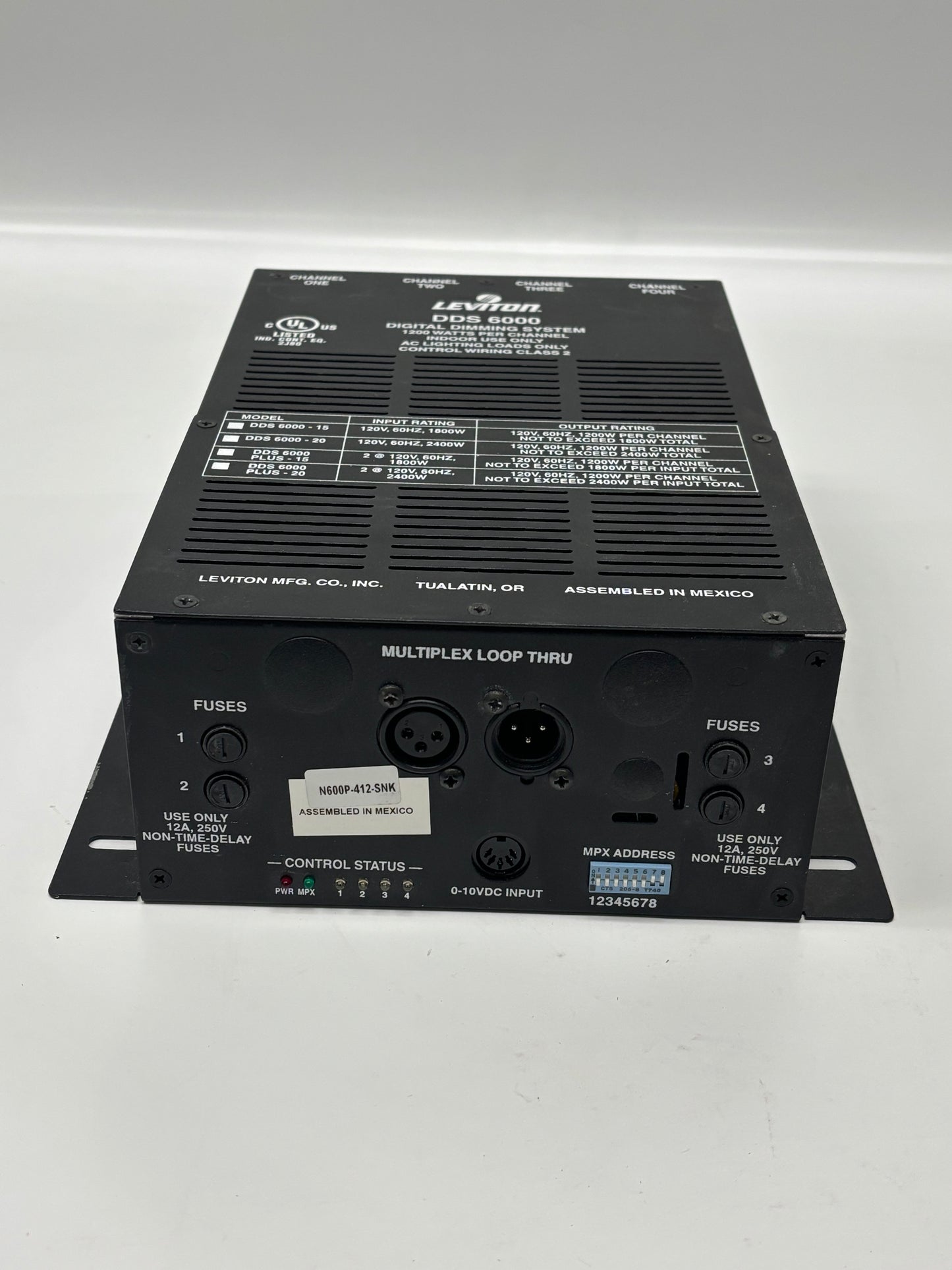 LEVITON DDS6000 Dimmer Pack 4 Channel, 1200W/Ch, 2400W Max, 20A, DMX