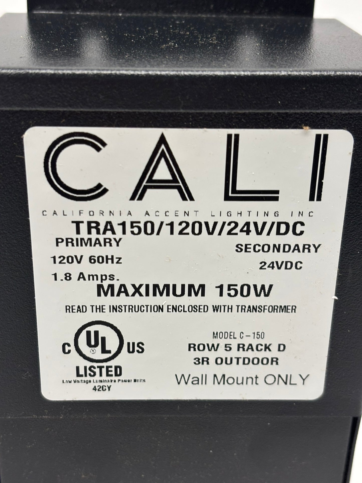 CALI TRA150/120V/24V/DC Transformer, 150W, 120V to 24V DC