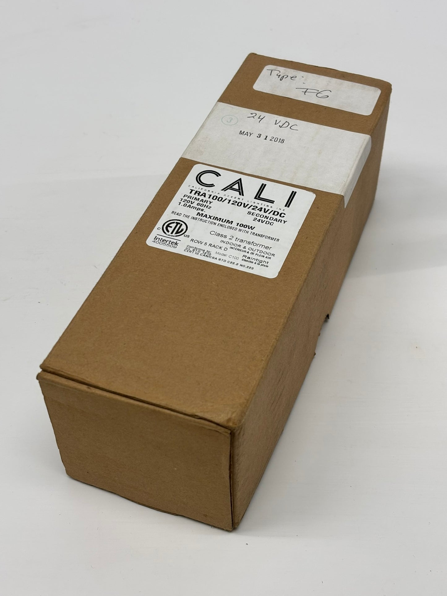 CALI TRA100/120V/24V/DC Transformer, 100W, 120V AC to 24V DC