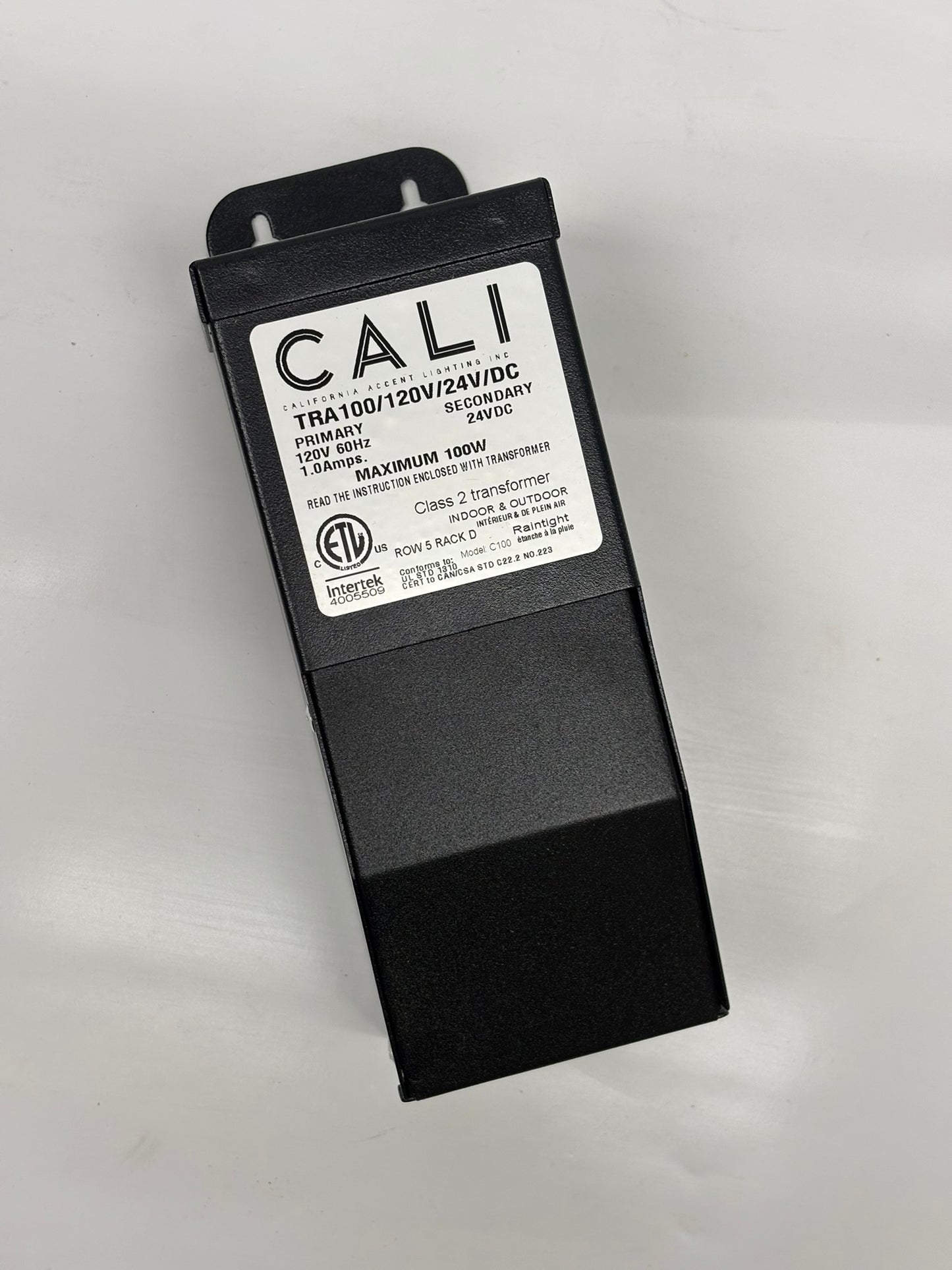 CALI TRA100/120V/24V/DC Transformer, 100W, 120V AC to 24V DC