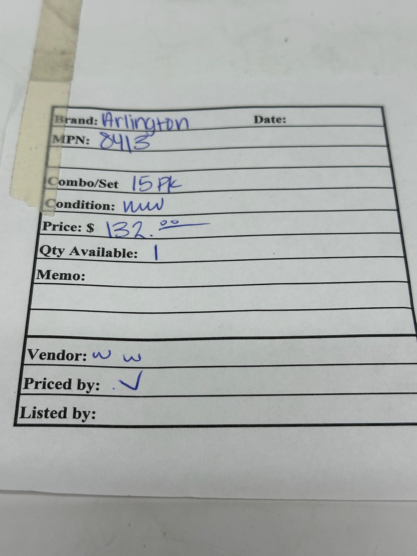 15 Pack Arlington 8413 1-1/4" Connector for MC/AC Cable, 2 Screw