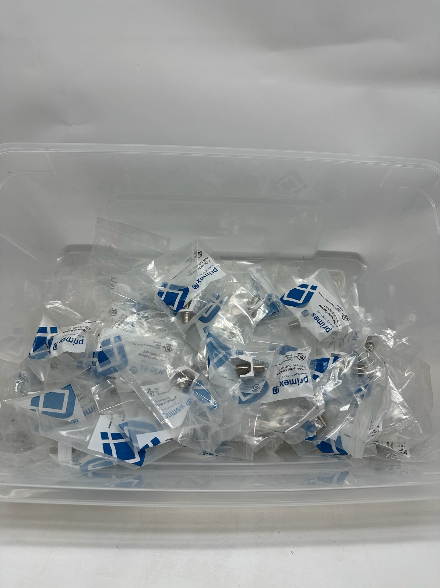 61 PK Primex 125‑0961‑WT F‑Connector Keystone, White