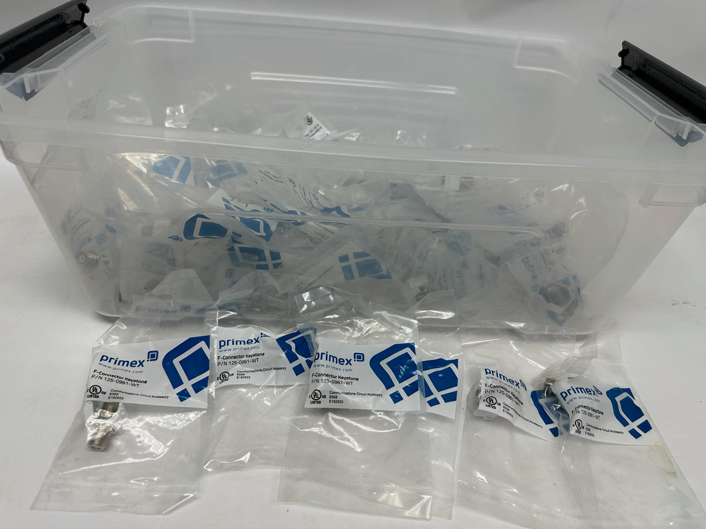 61 PK Primex 125‑0961‑WT F‑Connector Keystone, White