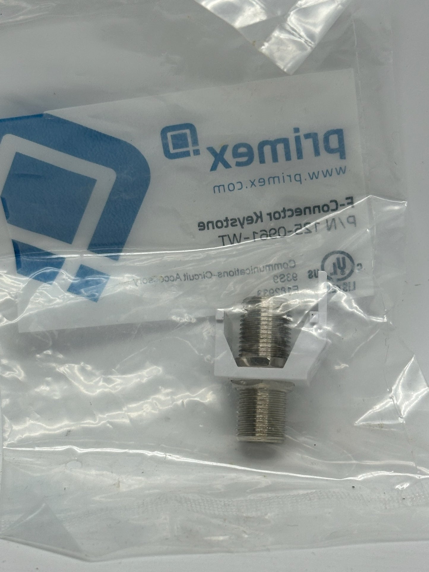 61 PK Primex 125‑0961‑WT F‑Connector Keystone, White