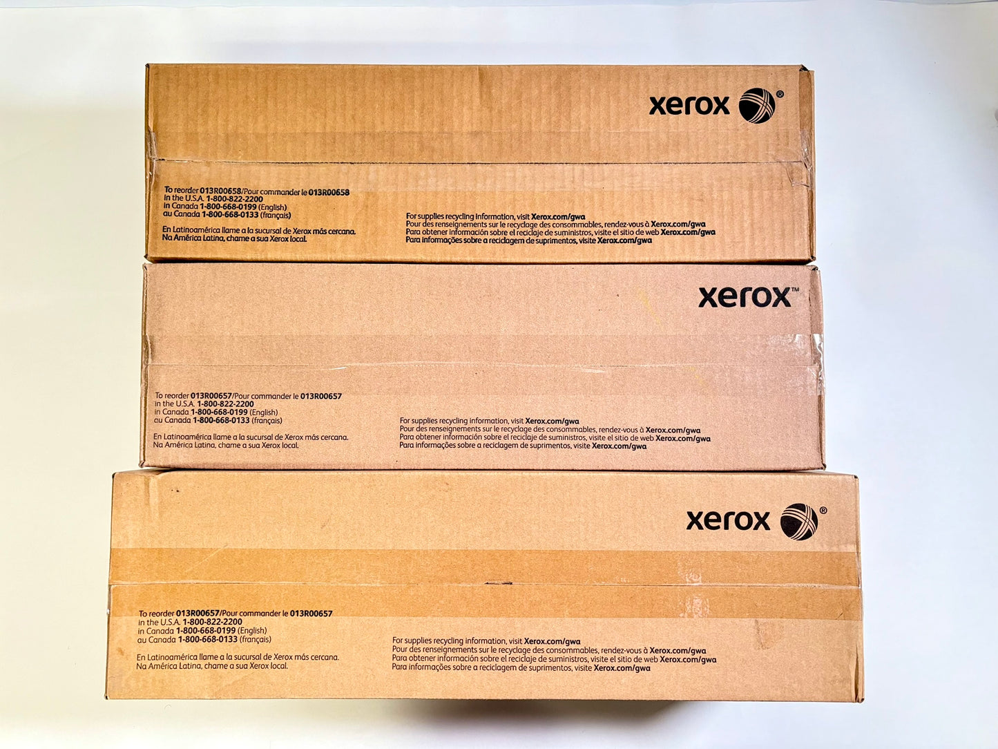 3 OEM Xerox WorkCentre 7120,7125,7220,7225 YKK Drum Unit 013R00657, 013R00658
