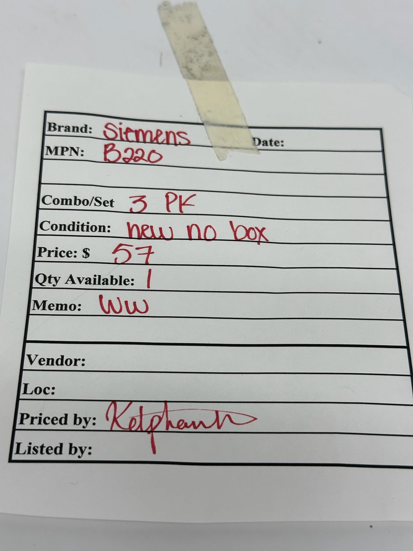 3 PK Siemens B220 Double Pole Circuit Breaker 20A