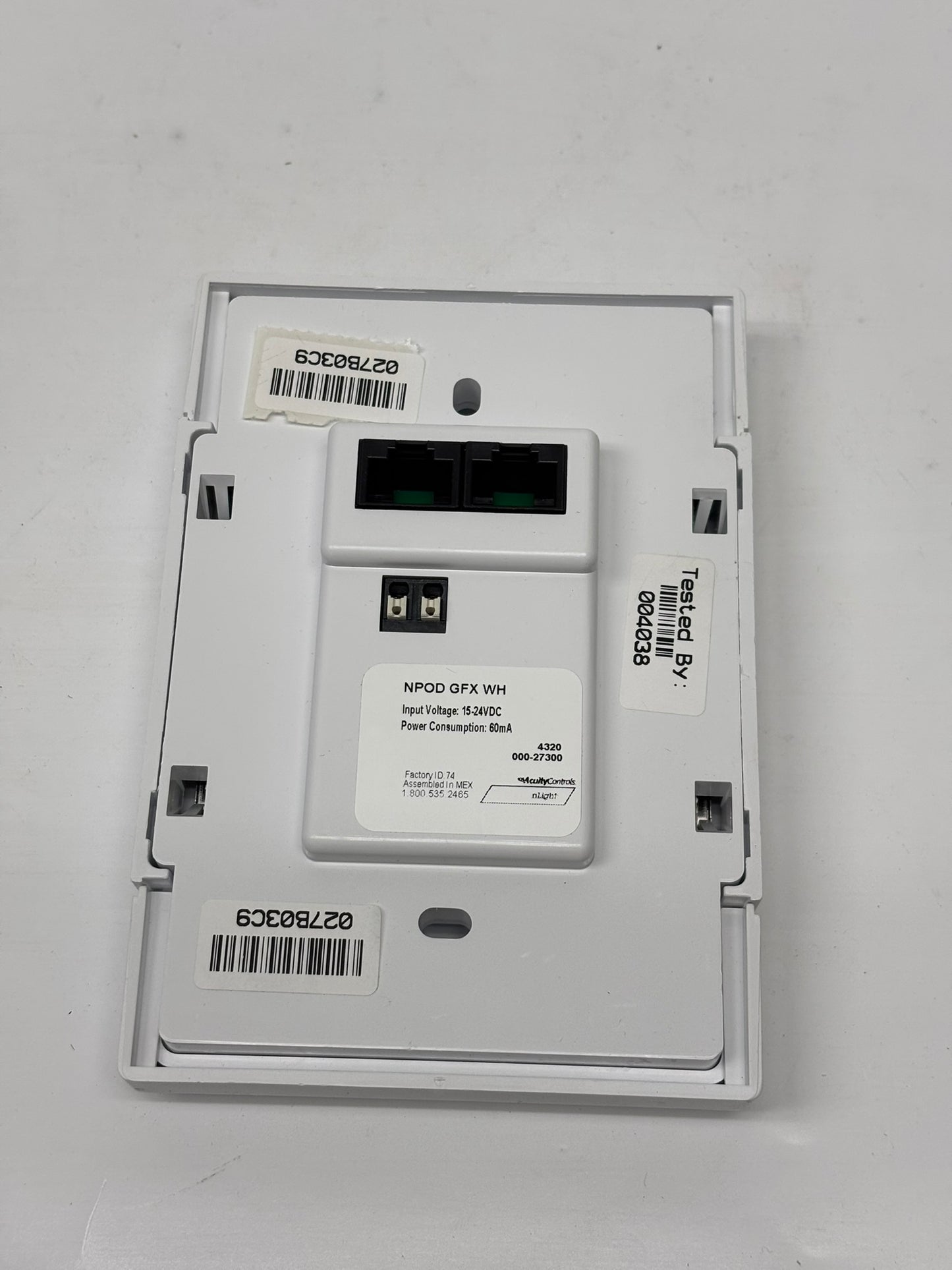AcuityControls (NPOD GFX WH) Advanced Wall-Mount Touchscreen Control Panel