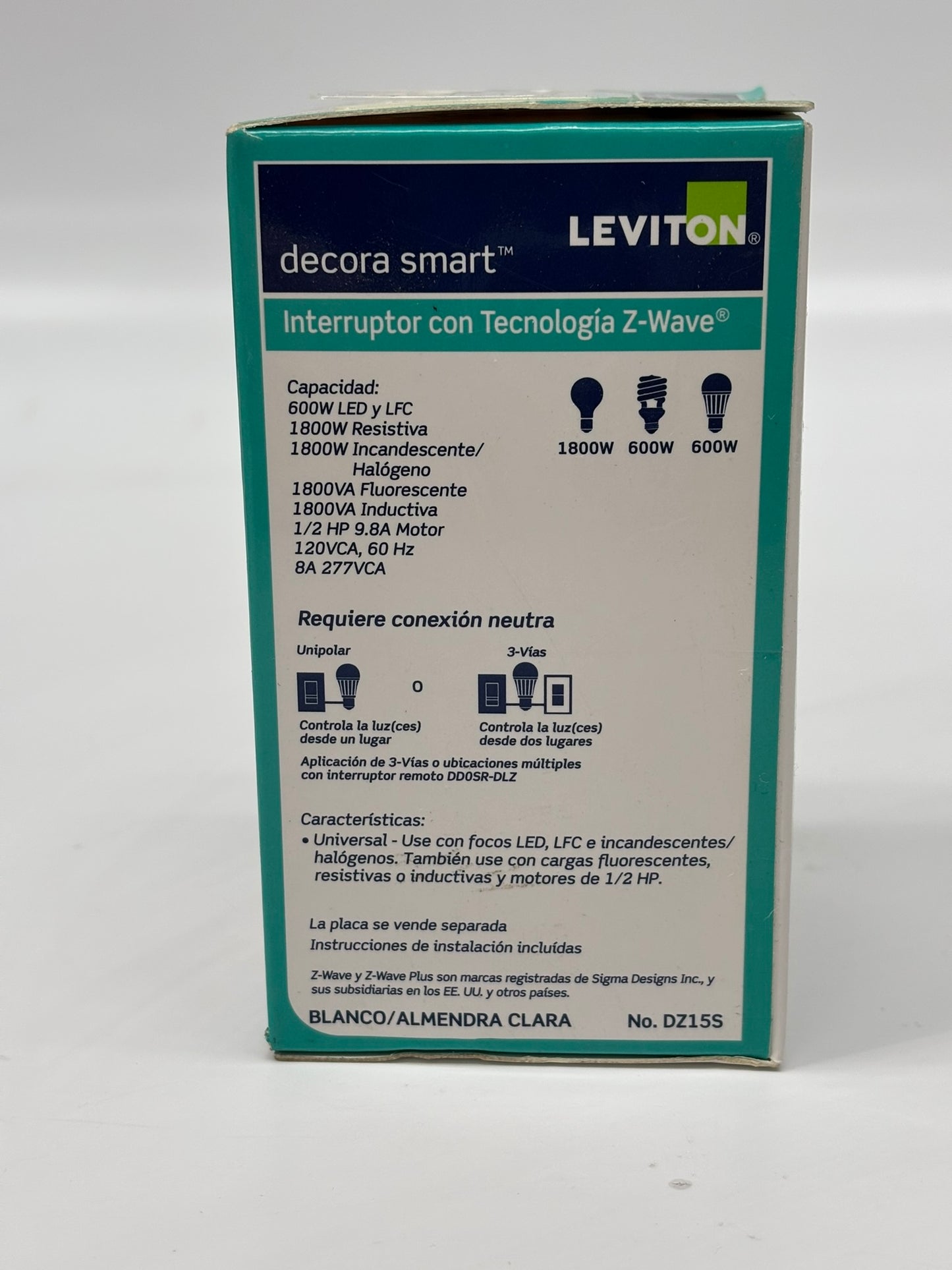 Leviton (DZ15S) Decora Smart Switch, Wi-Fi, 2nd Gen