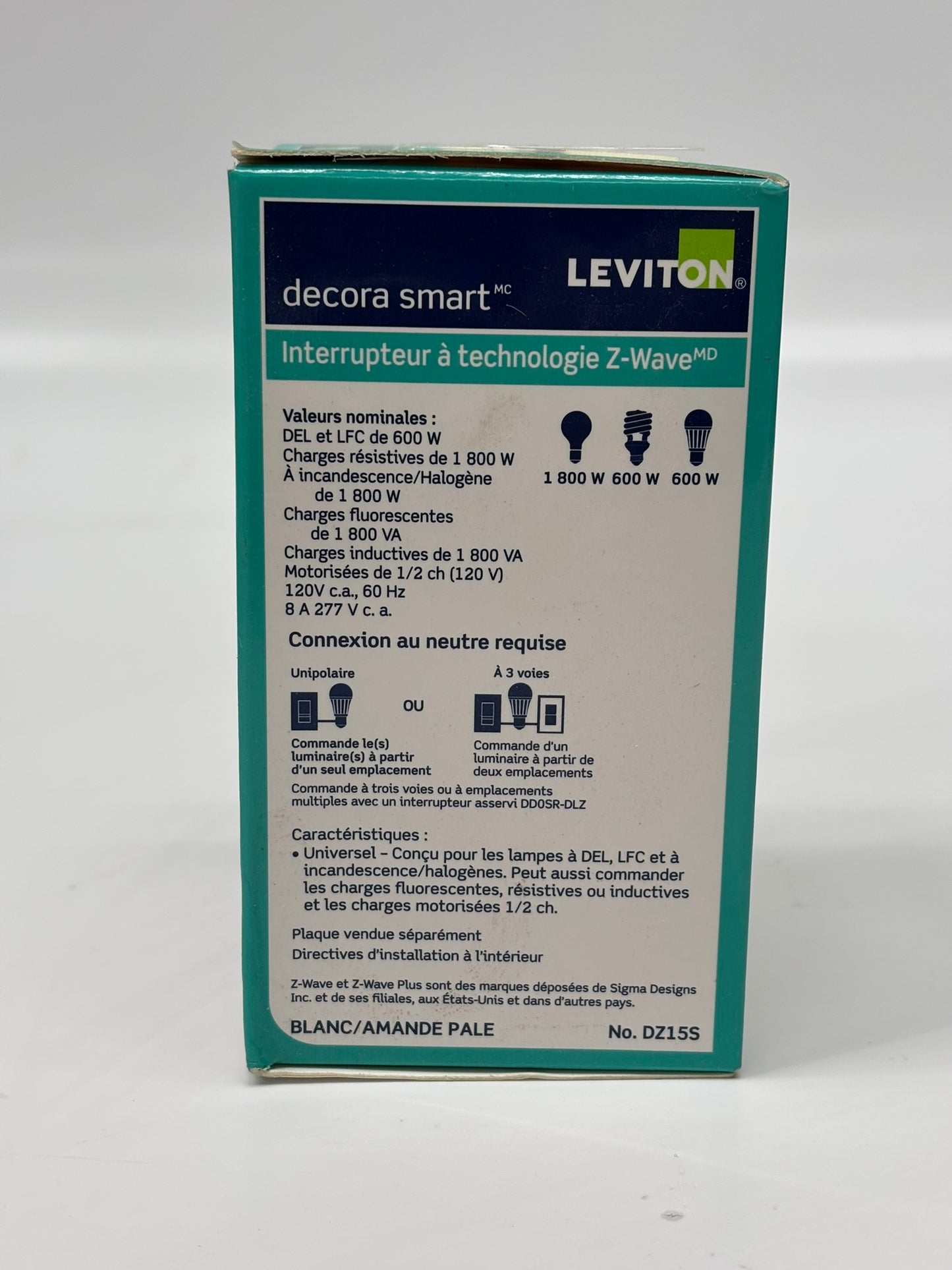 Leviton (DZ15S) Decora Smart Switch, Wi-Fi, 2nd Gen