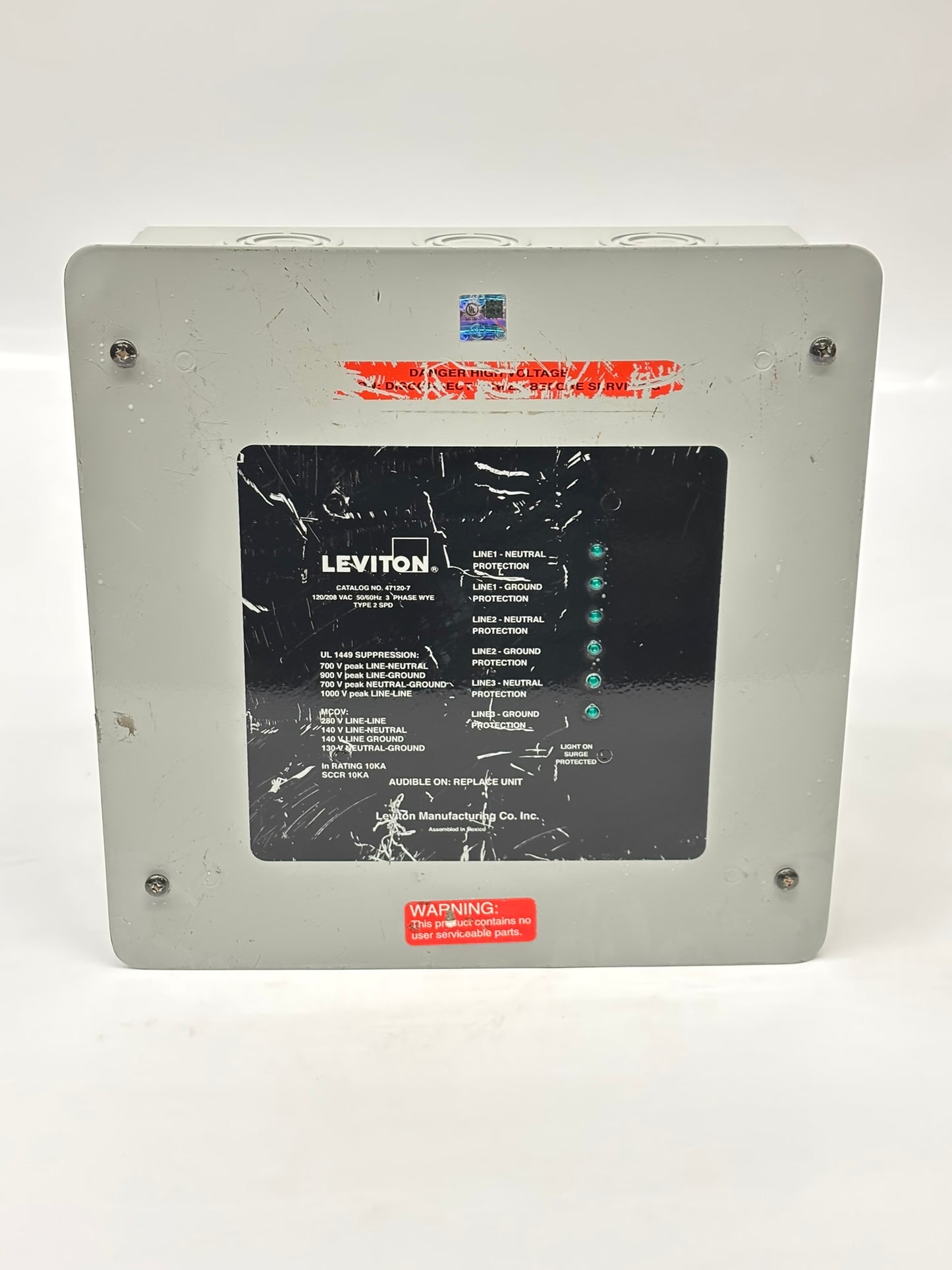 Leviton (47120-7) Surge Protector, 120/208V, 7-Mode, LED Diagnostics