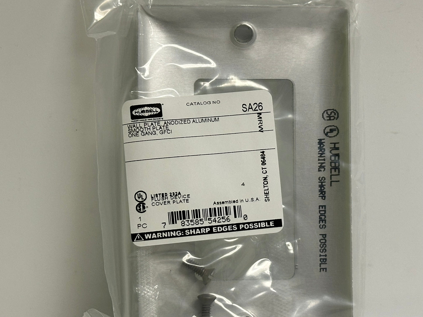 20 PK Hubbell (SA26) Wallplate 1-Gang GFCI Aluminum Outlet Box Covers