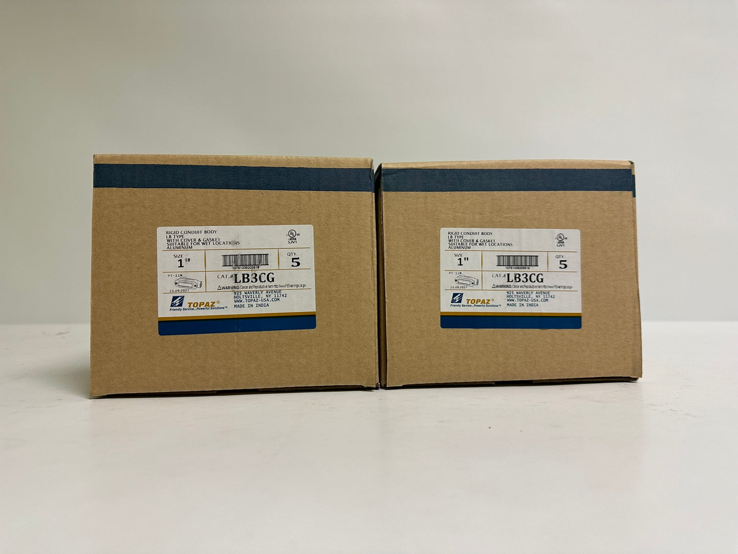 10PK Topaz (LB3CG) 1" Rigid Conduit Body LB Type/ For Wet Locations