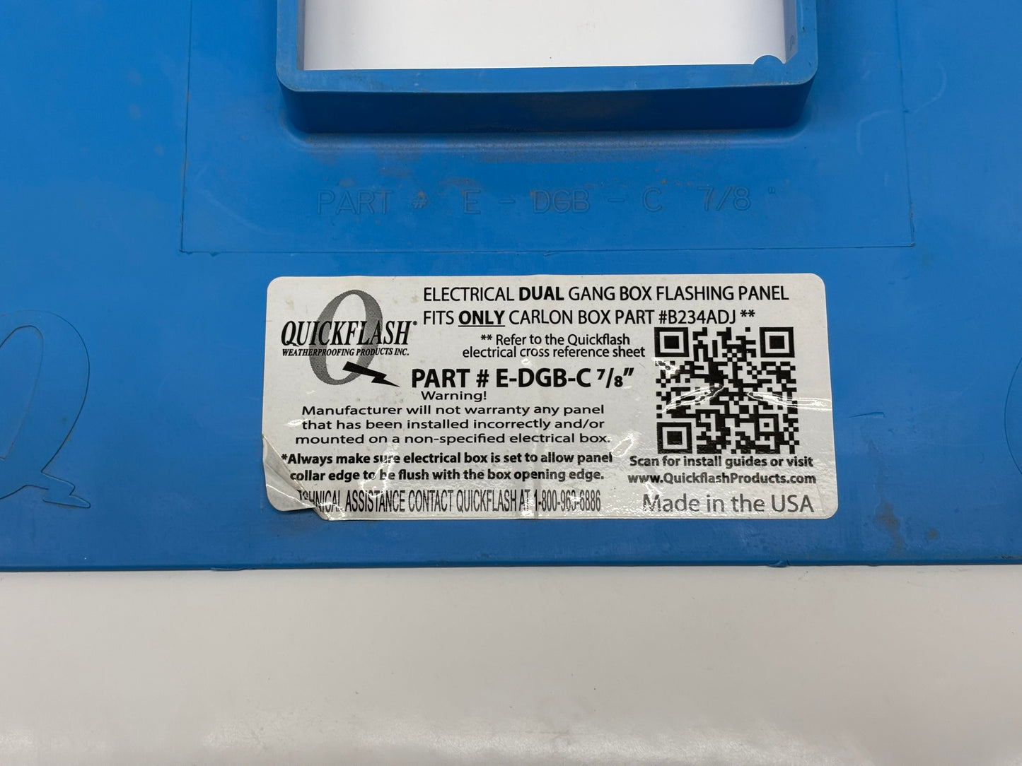 Lot of 10 Quick Flash E-DGB-C 7/8" ELECTRICAL DUAL GANG BOX FLASHING PANEL
