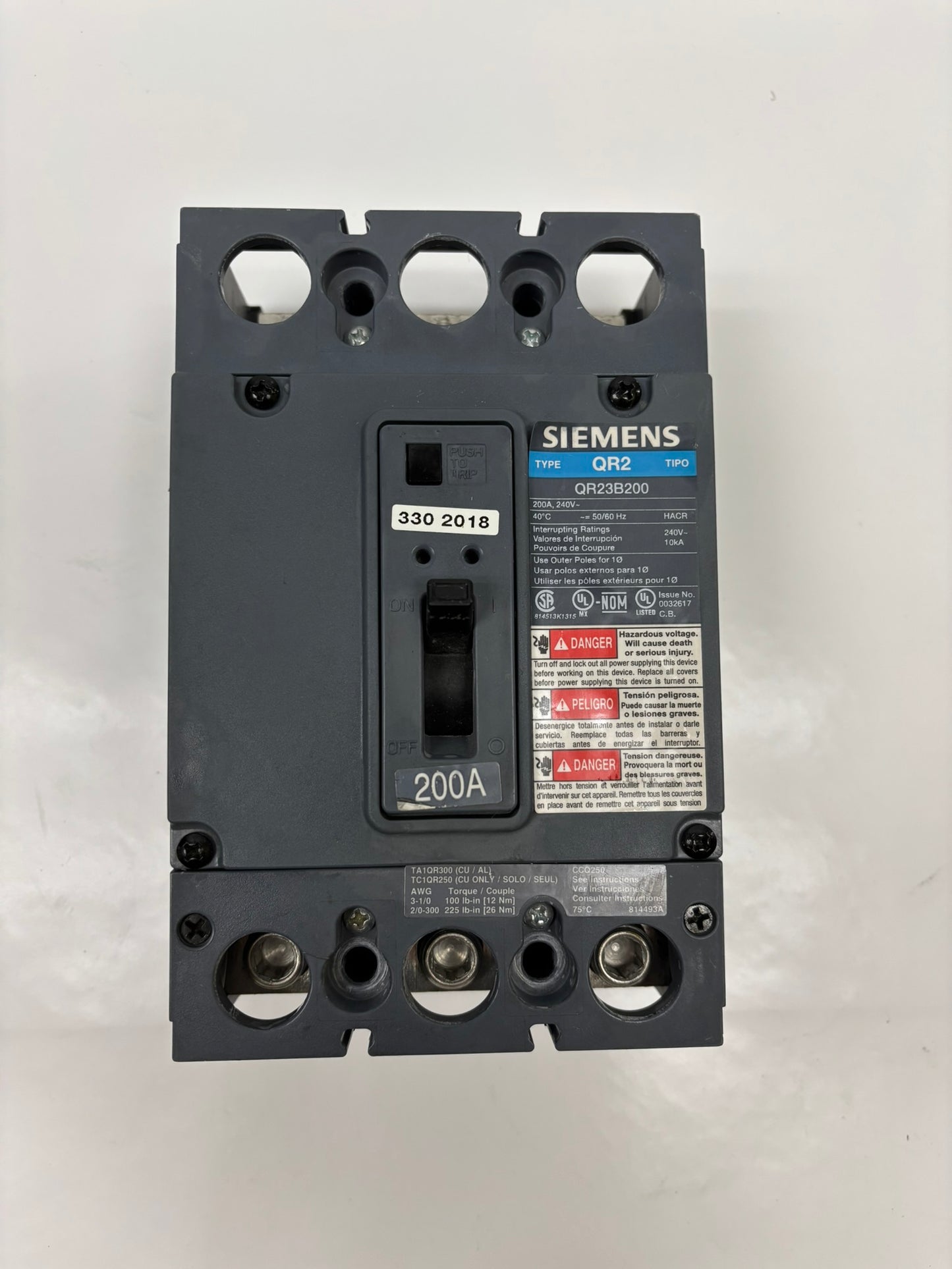 SEIMENS QR23B200 Type QR2 240 V 50/60 Hz New