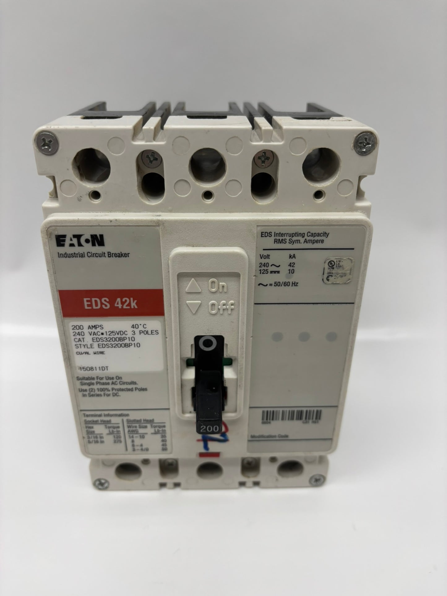 Eaton EDS3200BP10 200 Amps 50/60 Hz 240 Vac