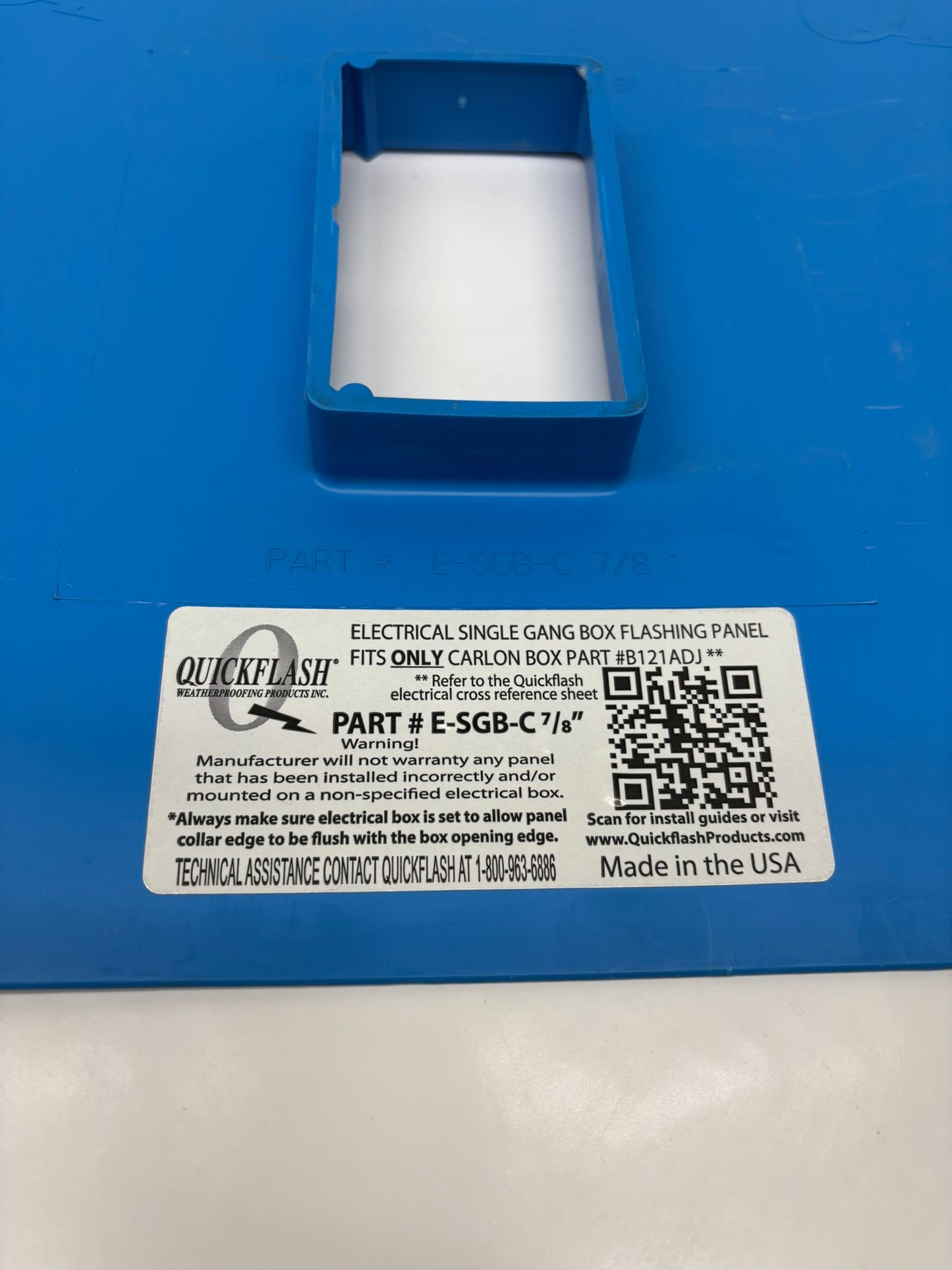 12 PACK Quickflash E-SGB_C 7/8 SINGLE GANG BOX FLASHING PANEL