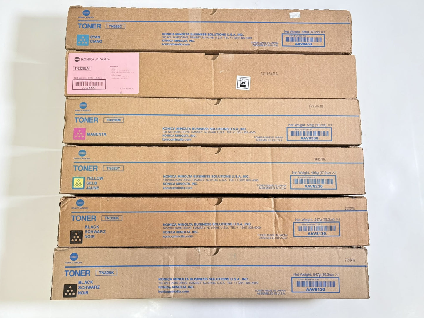 6 OEM Konica Minolta Bizhub C250i,C300i,C360i TN328C,LM,M,Y,K,K Toners