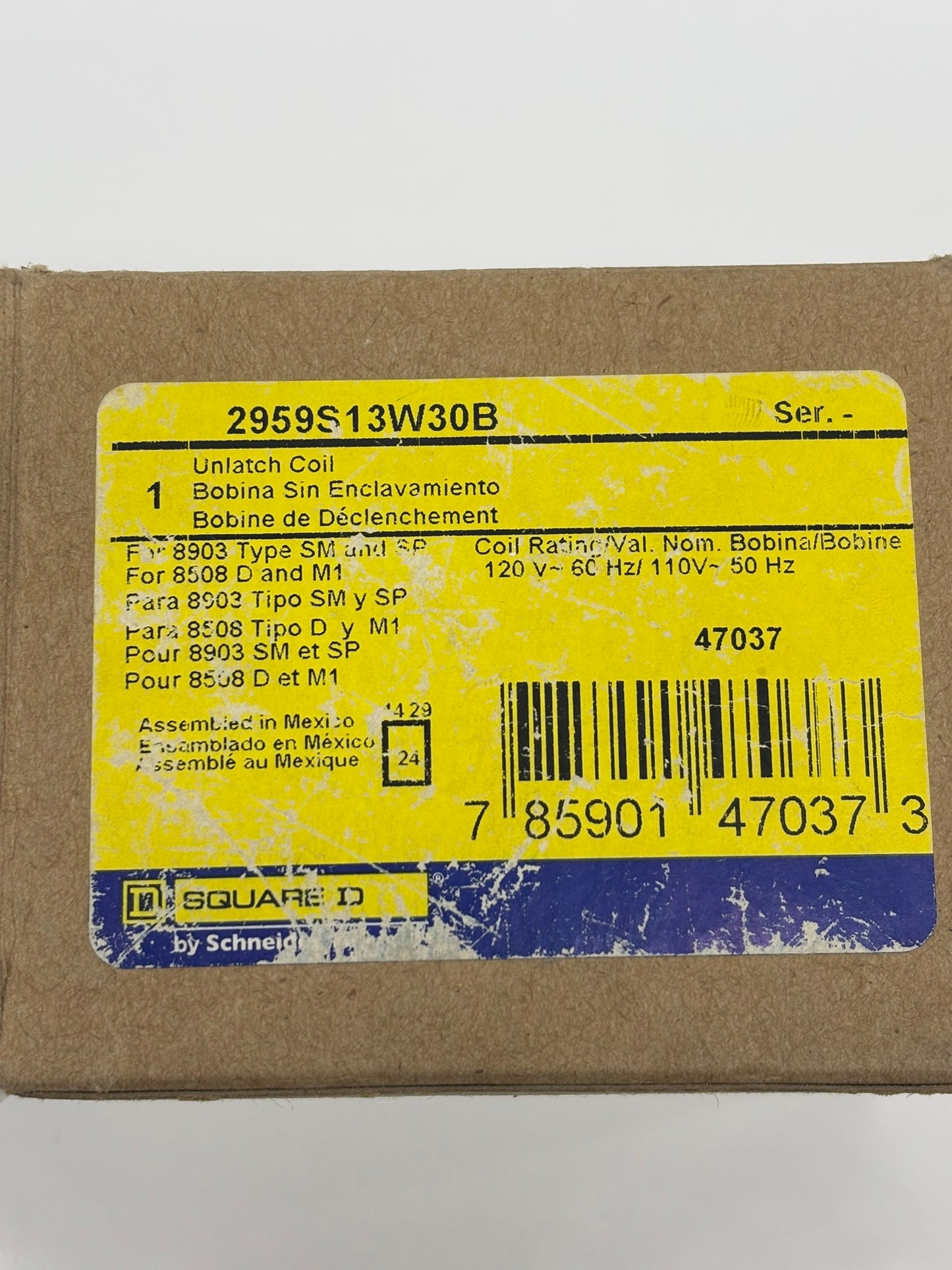 Square D Unlatch Coil 120 V~60 Hz 2959s13W30B