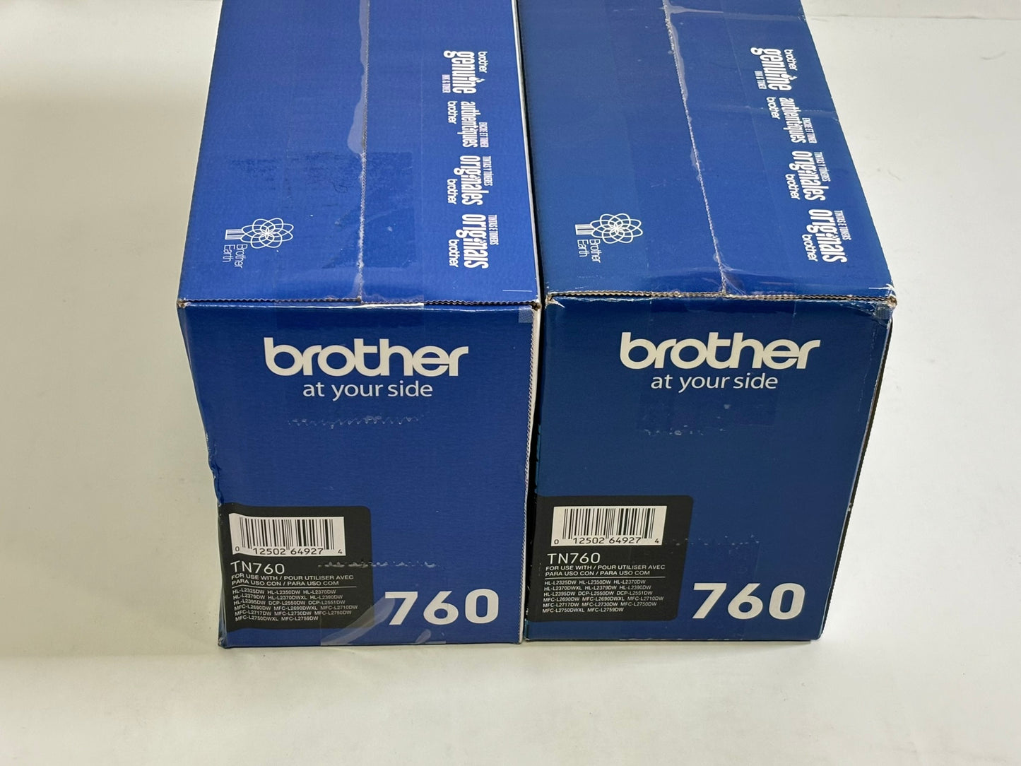 2 OEM Brother HL-L2325DW,MFC-L2710DW,MFC-L2759DW Black Toners TN-760 (TN760)