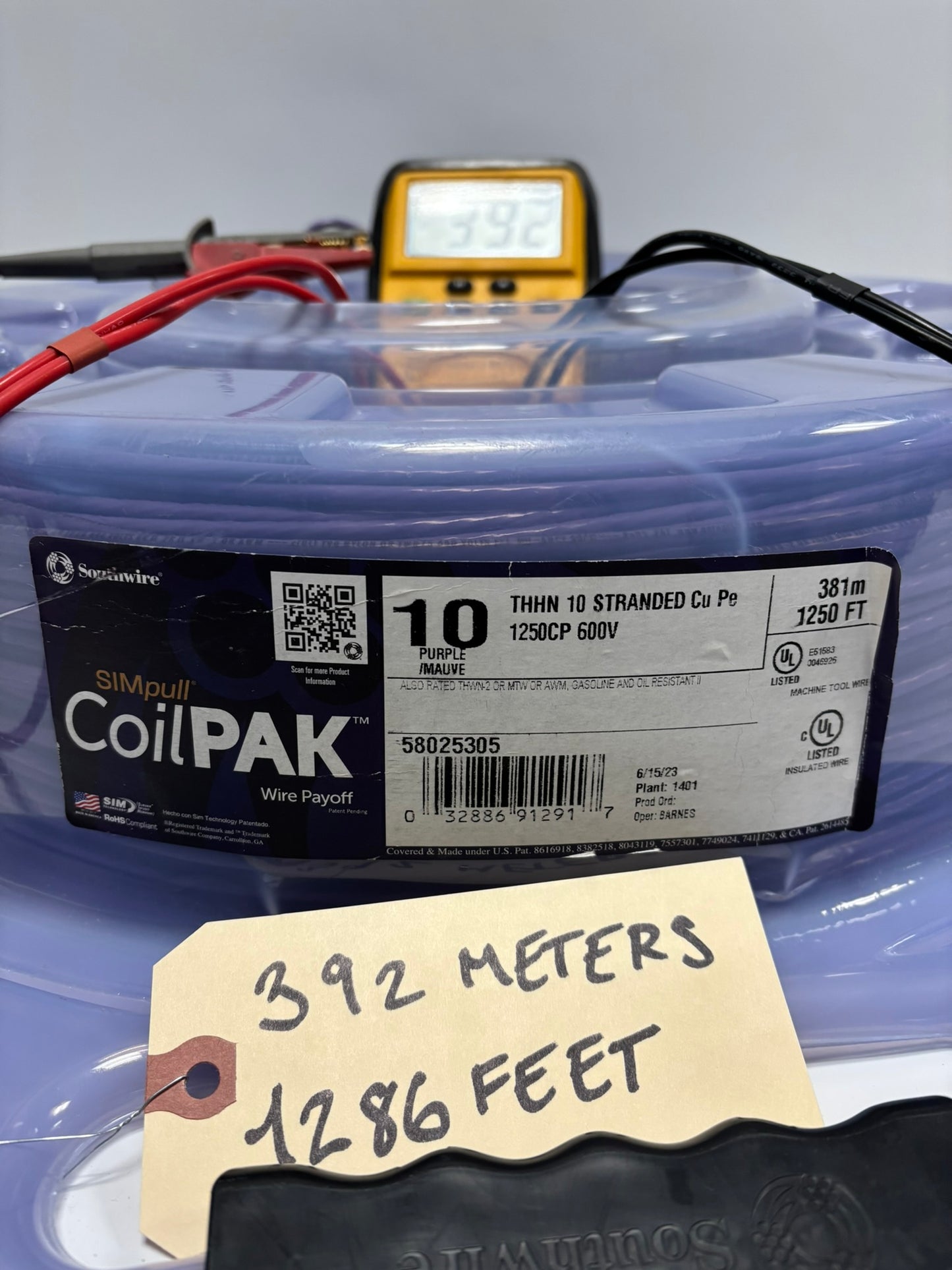 SouthWire CoilPAK 10 Purple THHN 600V 1200Ft 392m 58025305