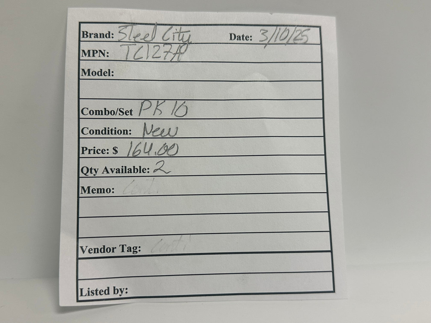 10 PK Steel City (TC127A) 2-1/2" Set Screw Connector Straight Connection Orientation