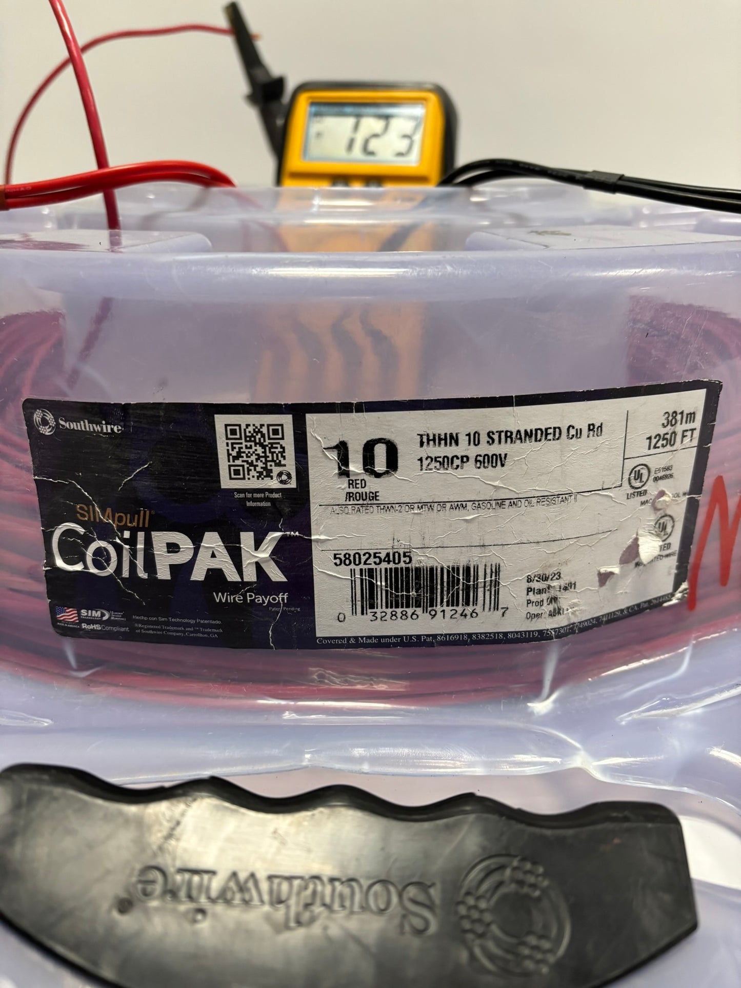 SouthWire CoilPAK 10 Red THHN 600V 403Ft 123m 58025405