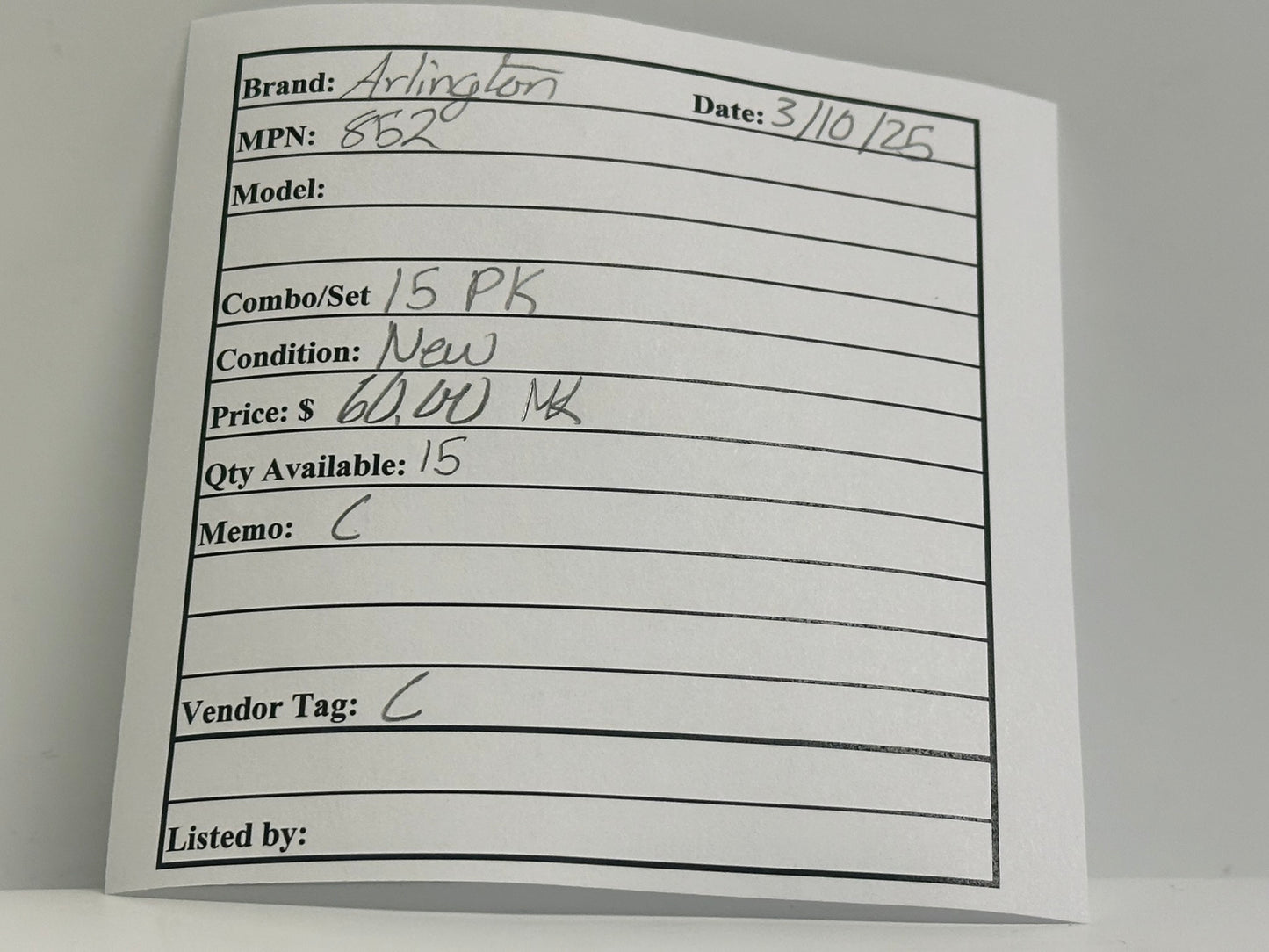 15 PK Arlington (852) 3/4 " Armored Cable Connector 8/3 to 8/4 Flex AC And MC Cable