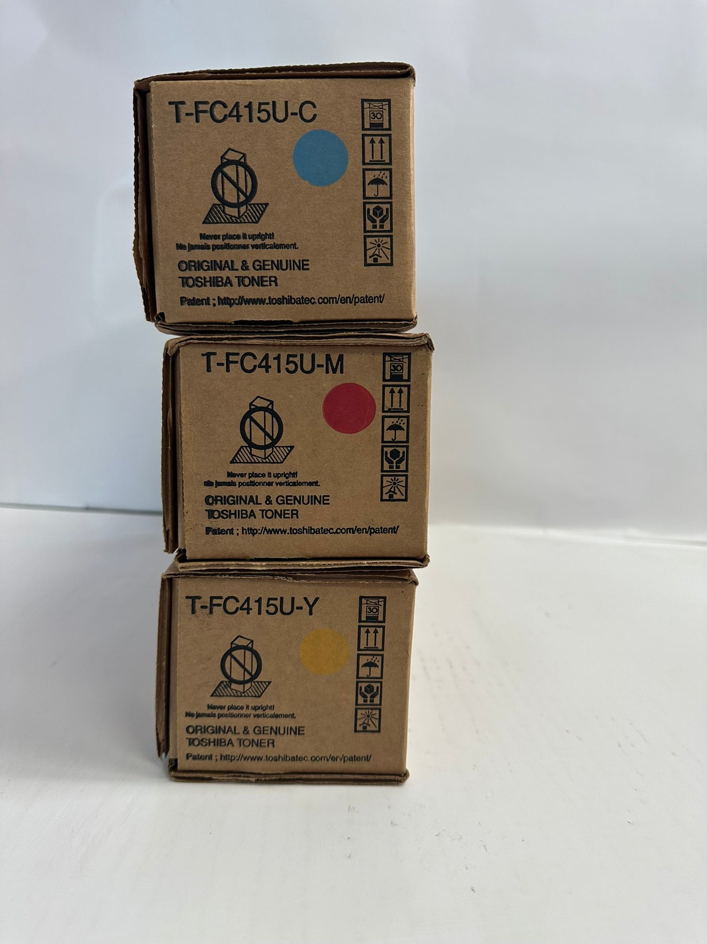 3 New Genuine Toshiba E Studio 2515AC,3015AC CMY Toners T-FC415U (No Black)