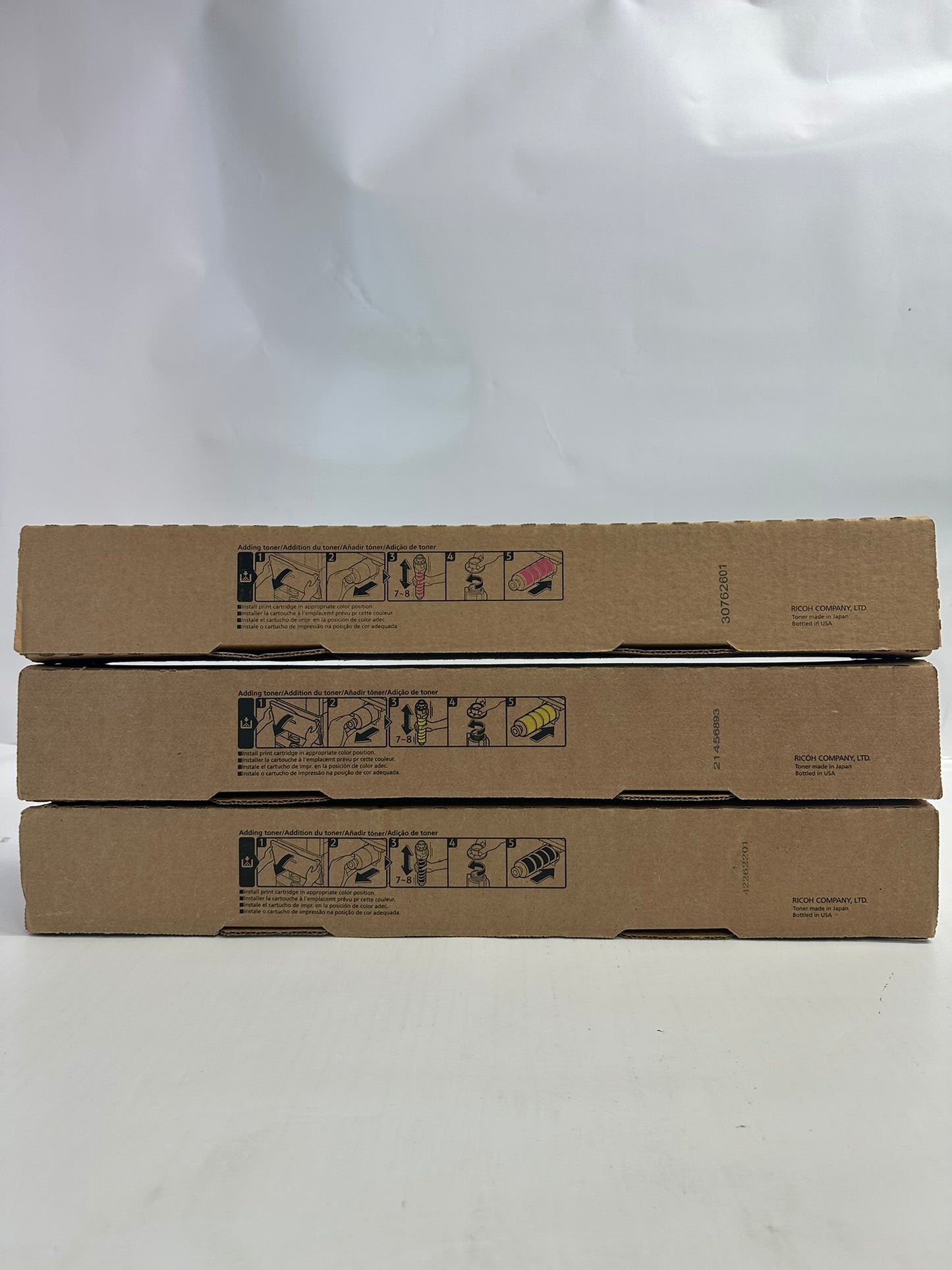 3 New Genuine Ricoh MP C501,C501SP MYK Print Cartridges 842243,45,46(No Cyan)