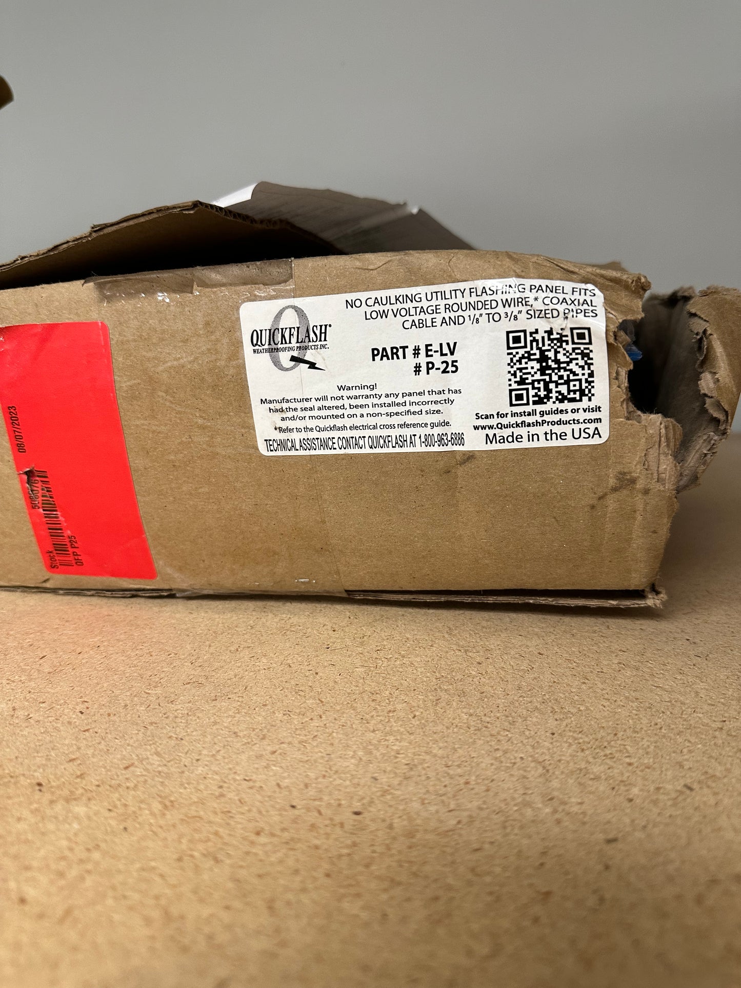 Quickflash Weatherproofing Electrical Flashing Panel Part # E-LV # P-25 24 Pack