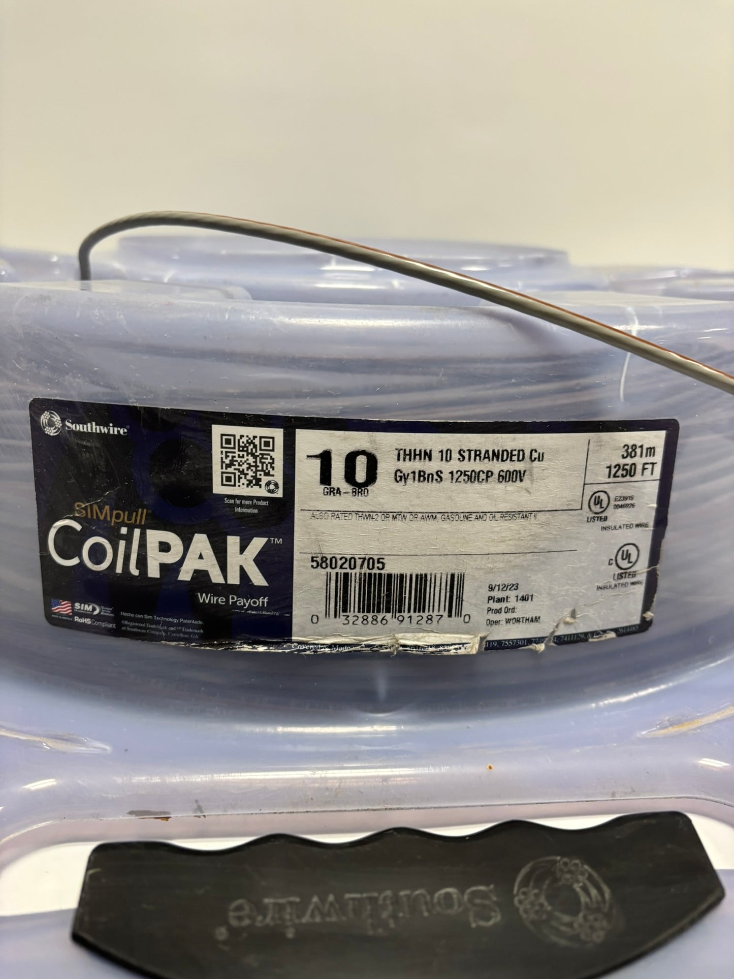 SouthWire CoilPAK 10 Gray Brown THHN 600V 941Ft 289m 58020705