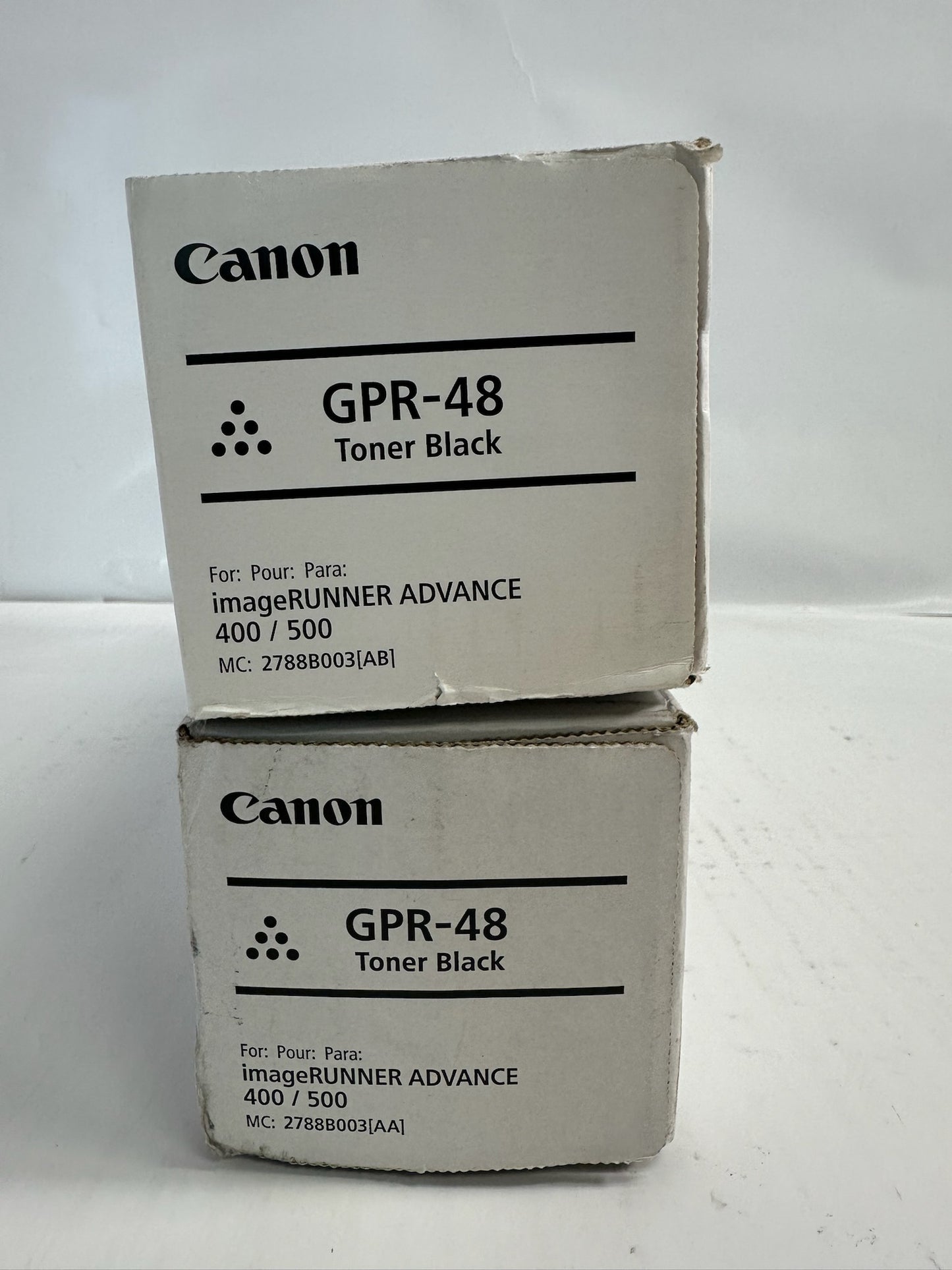 2 NEW OEM Canon iR ADV. 400iF,500iF Black Toner Cartridge GPR-48 2788B003(AA,AB)