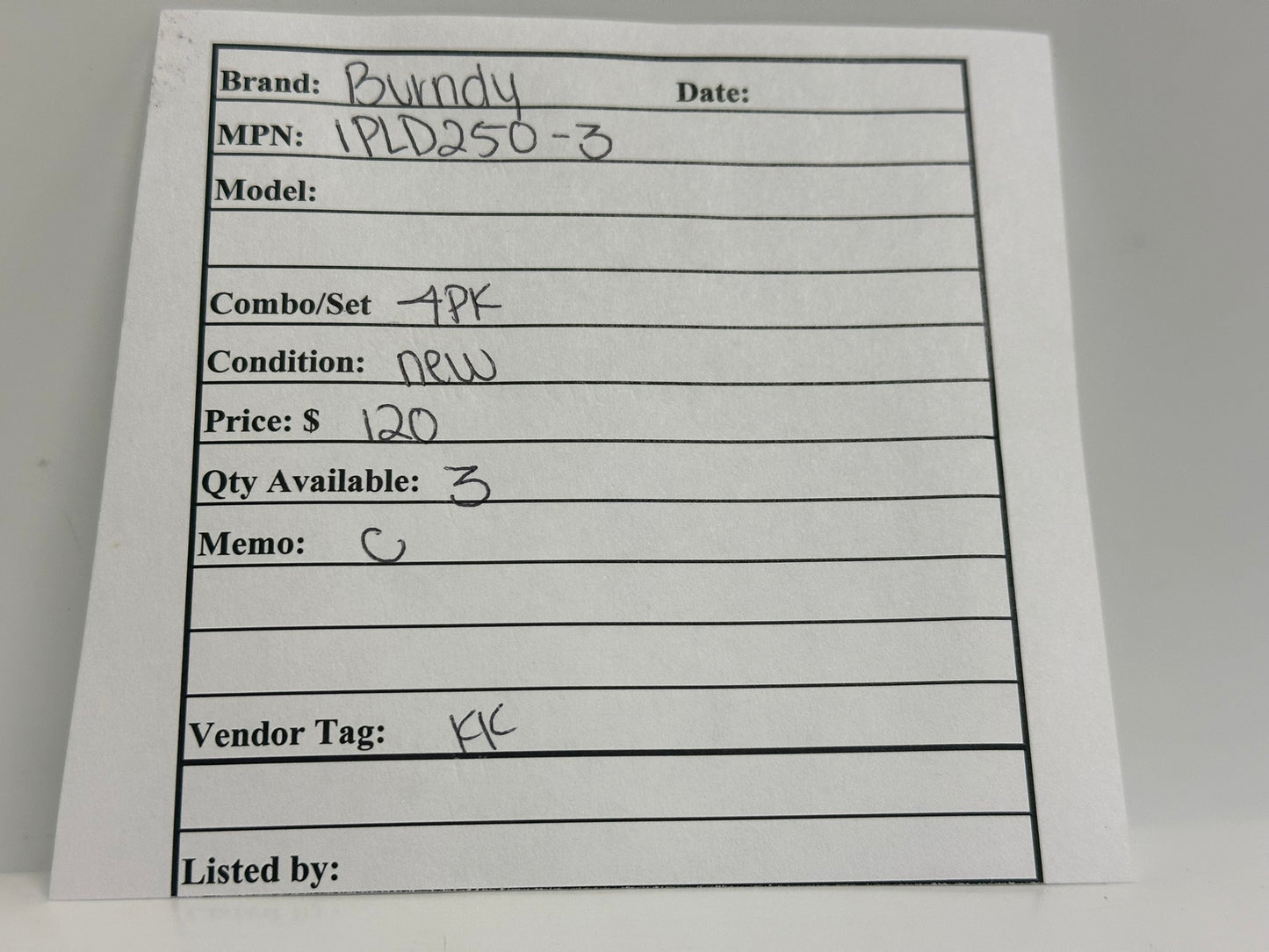 4 PK Burndy (1PLD250-3) UV Black Distribution Connectors 10AWG -250 kcmil