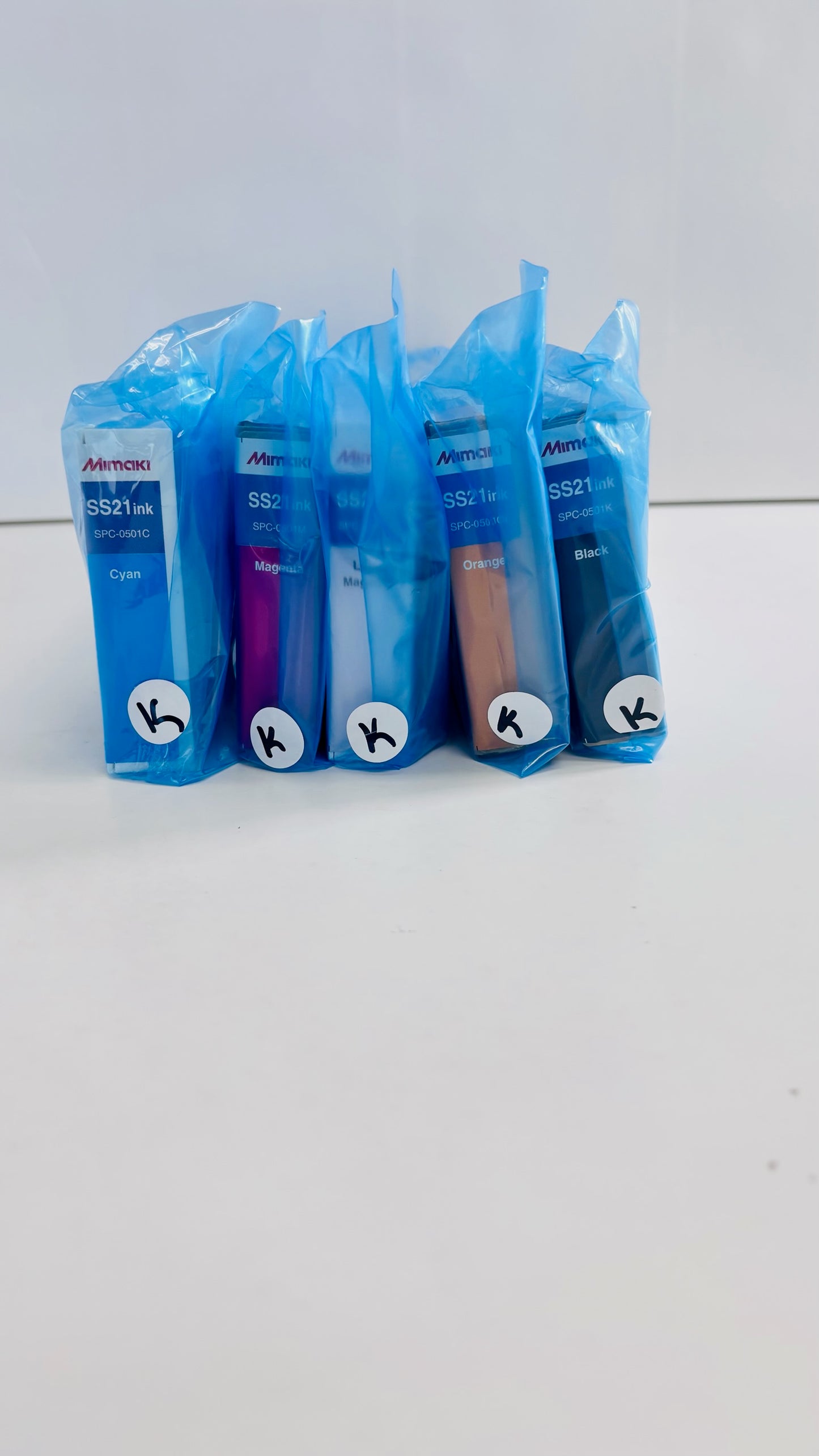 5 OEM Mimaki SS21, JV33 Cyan,Mag,Lt Mag,Orange & Black Ink SPC-0501 (2025-26)
